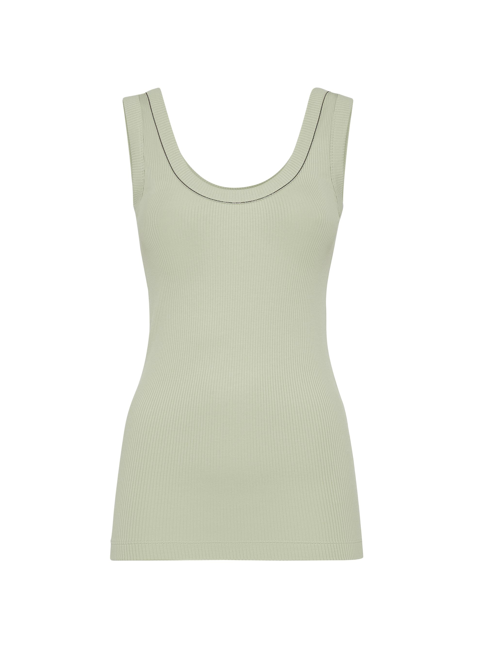 Brunello Cucinelli Women's Comfort Cotton Ribbed Jersey Top - Chocolate