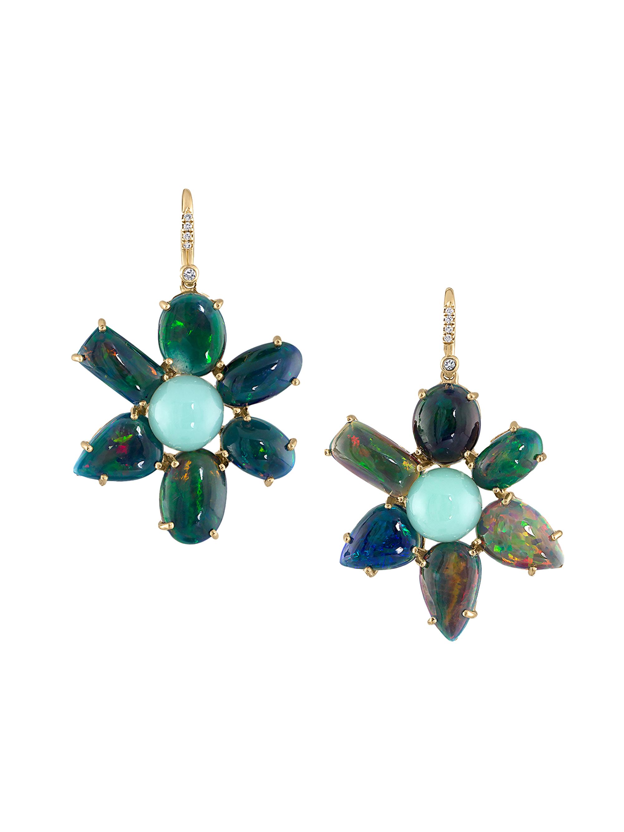 Eden Presley Women's 14K Yellow Gold & Multi-Gemstone Flower Drop Earrings - Yellow Gold