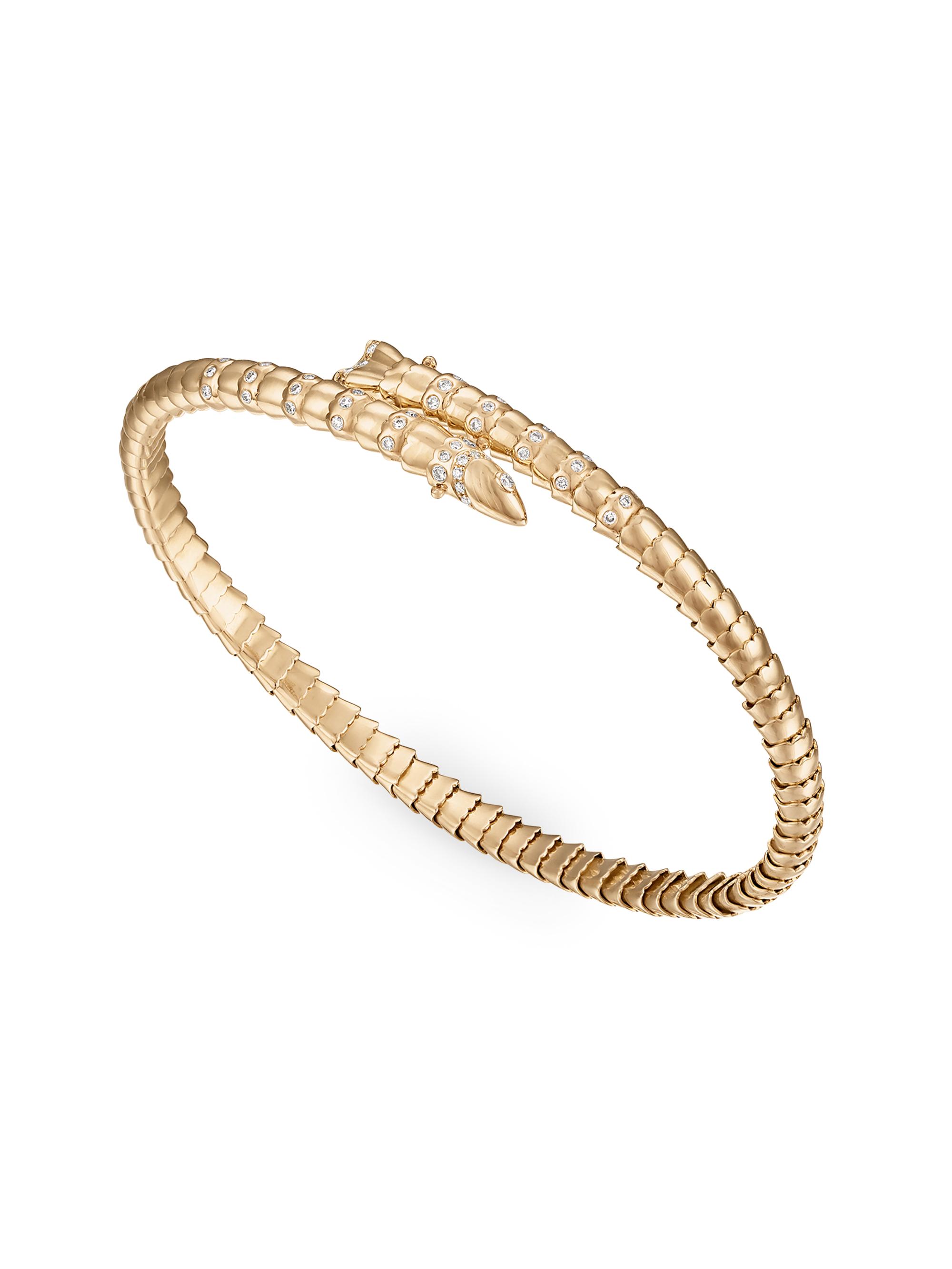 Eden Presley Women's Swedish Fish 14K Yellow Gold & 0.19 TCW Diamond Flexible Bangle - Yellowgold