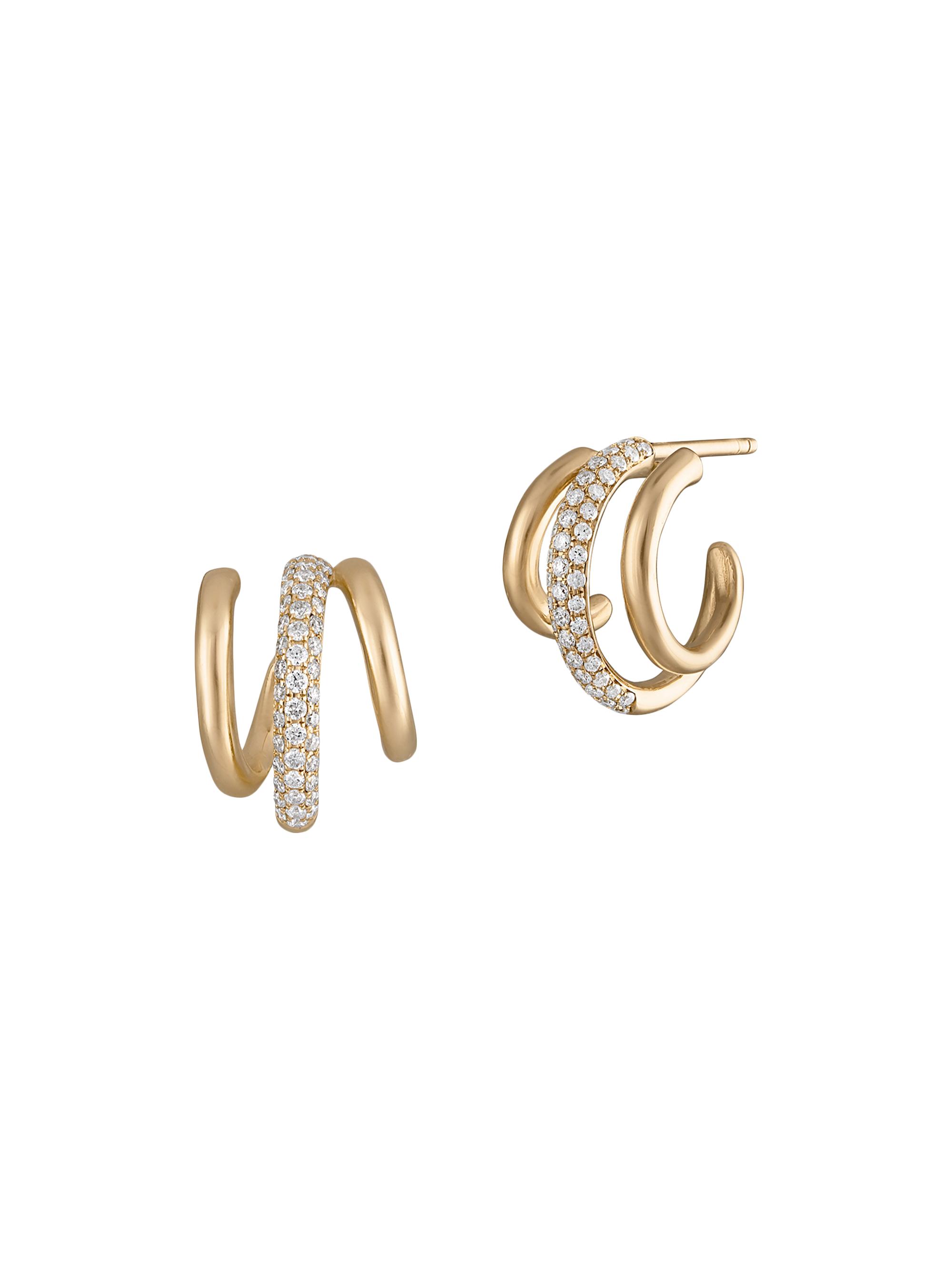 Eden Presley Women's Shine 14K Yellow Gold & 0.52 TCW Diamond Huggie Hoop Earrings - Yellow Gold