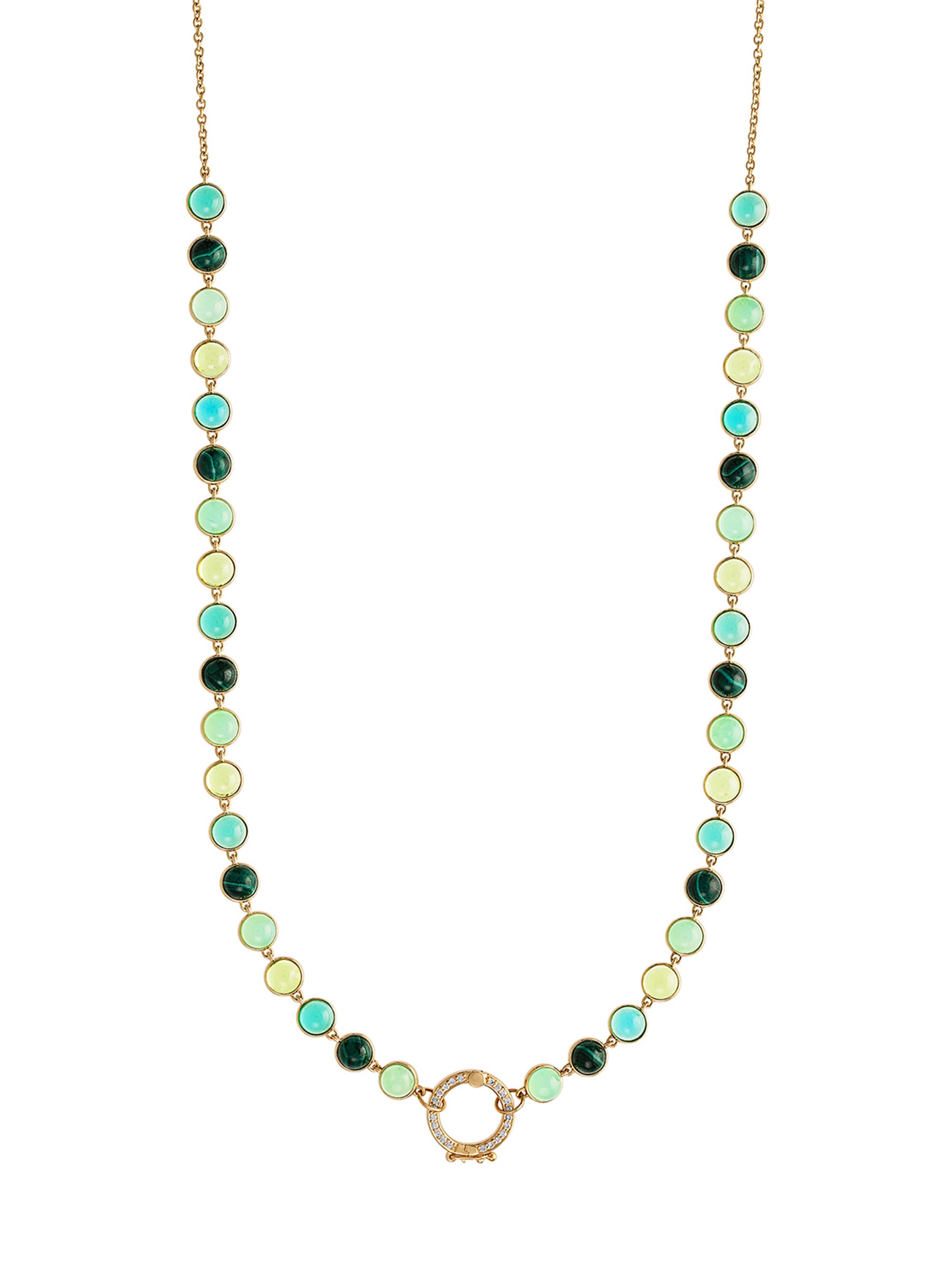 Eden Presley Women's Closure 14K Yellow Gold & Multi-Gemstone Necklace - Malachite