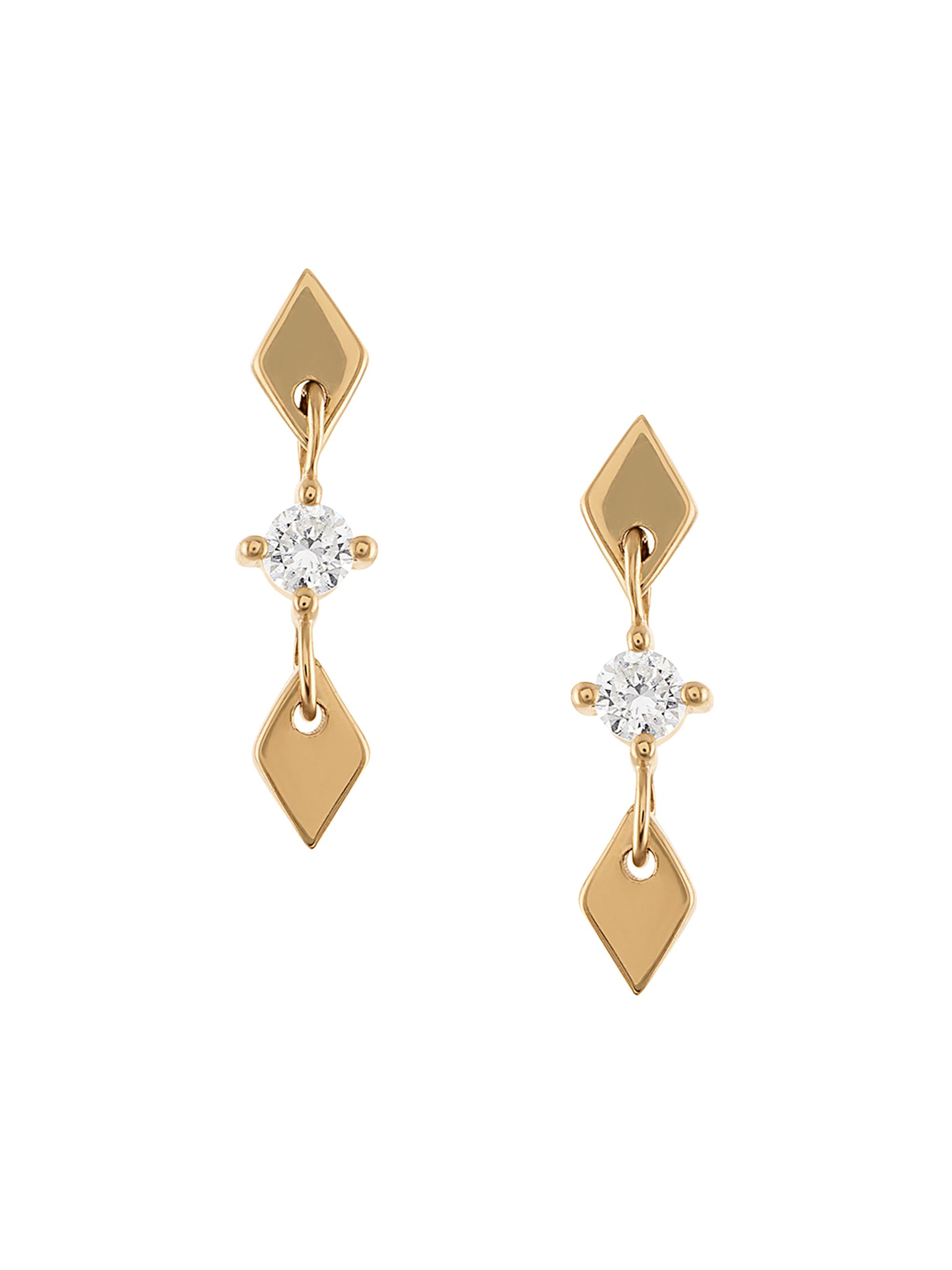 Eden Presley Women's Shine 14K Yellow Gold & 0.12 TCW Diamond Drop Earrings - Yellow Gold