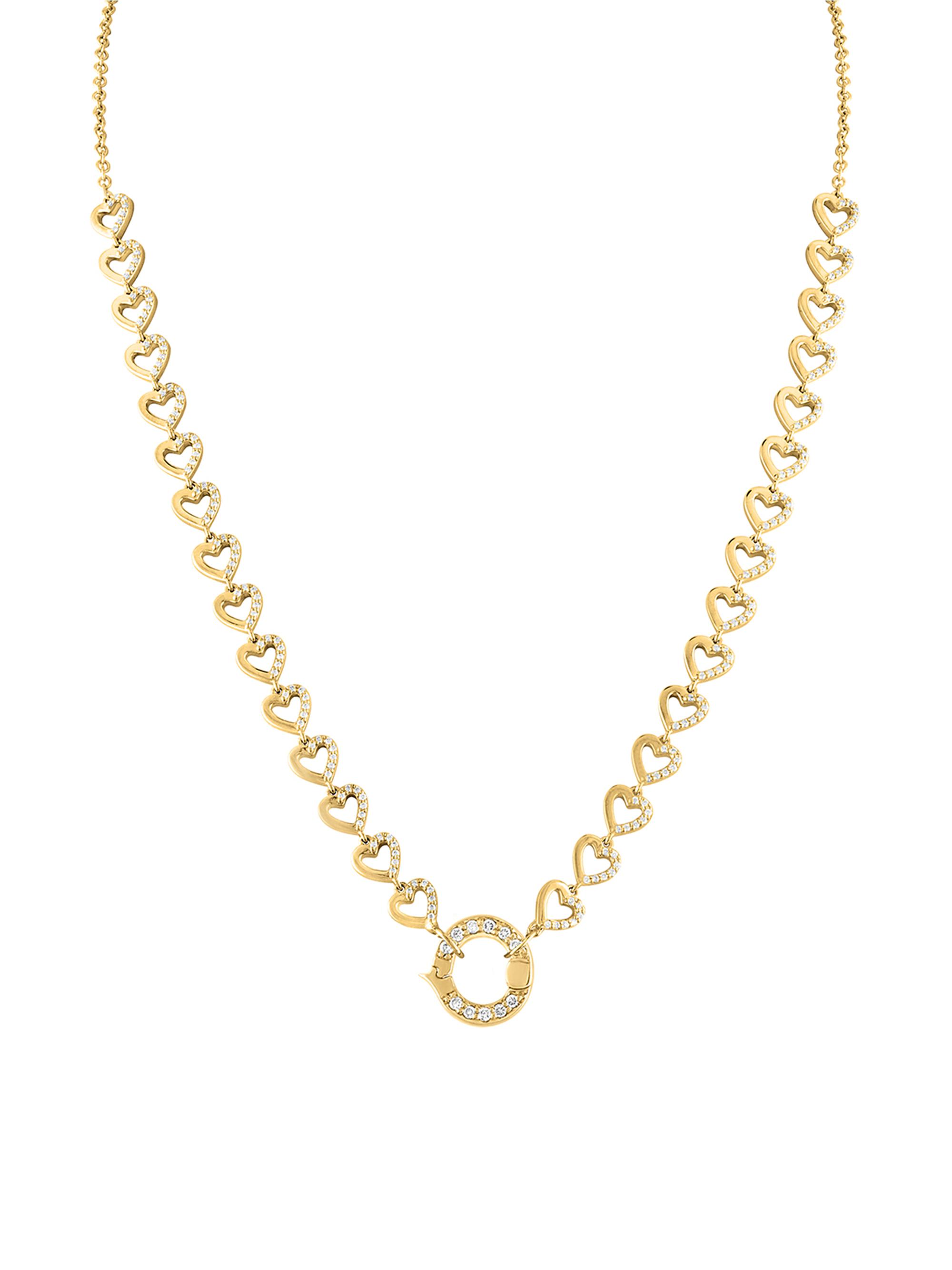 Eden Presley Women's Closure 14K Yellow Gold & 4.54 TCW Diamond Heart Necklace - Yellow Gold