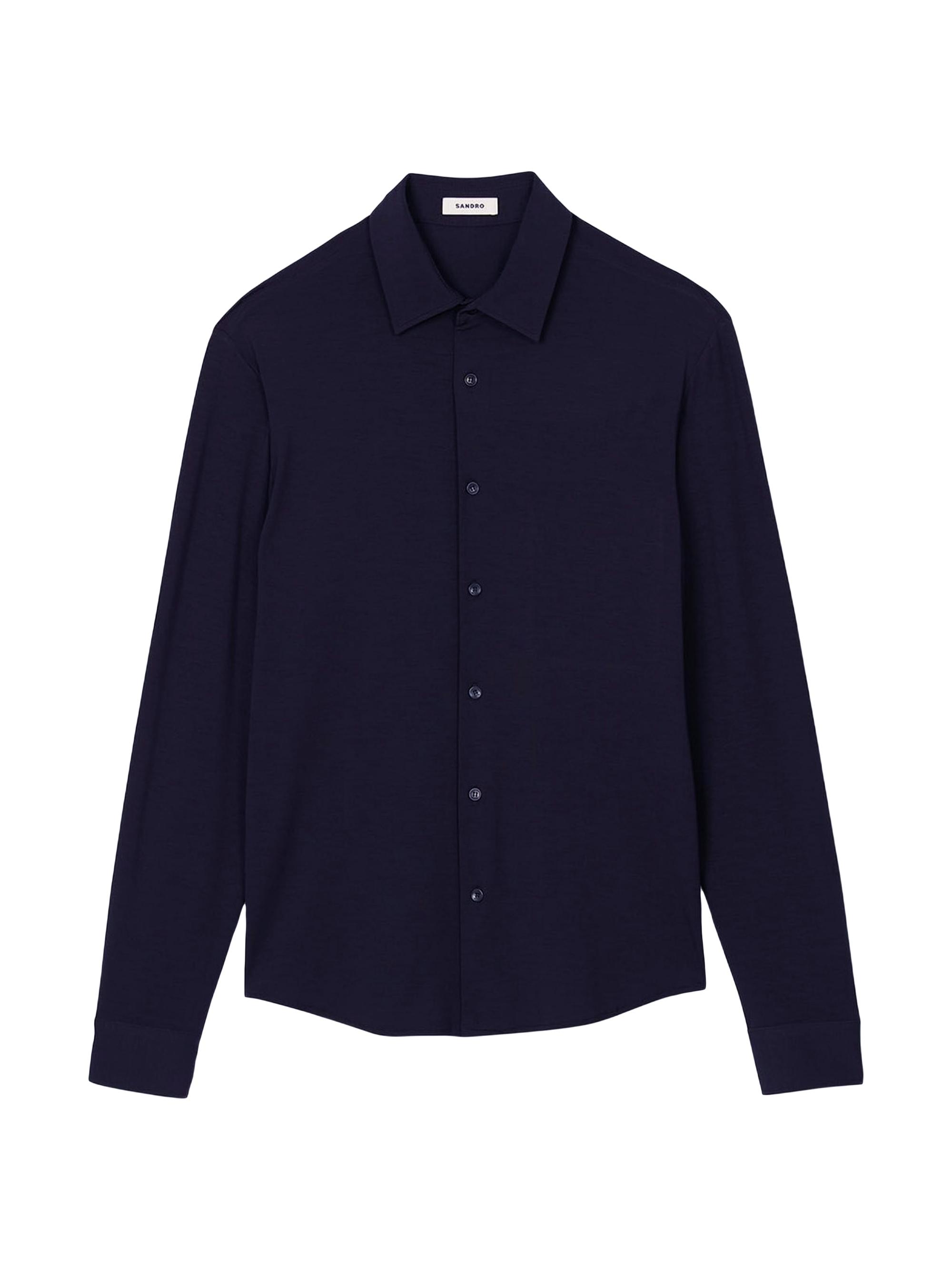 Sandro Men's Jersey Shirt - Navy Blue