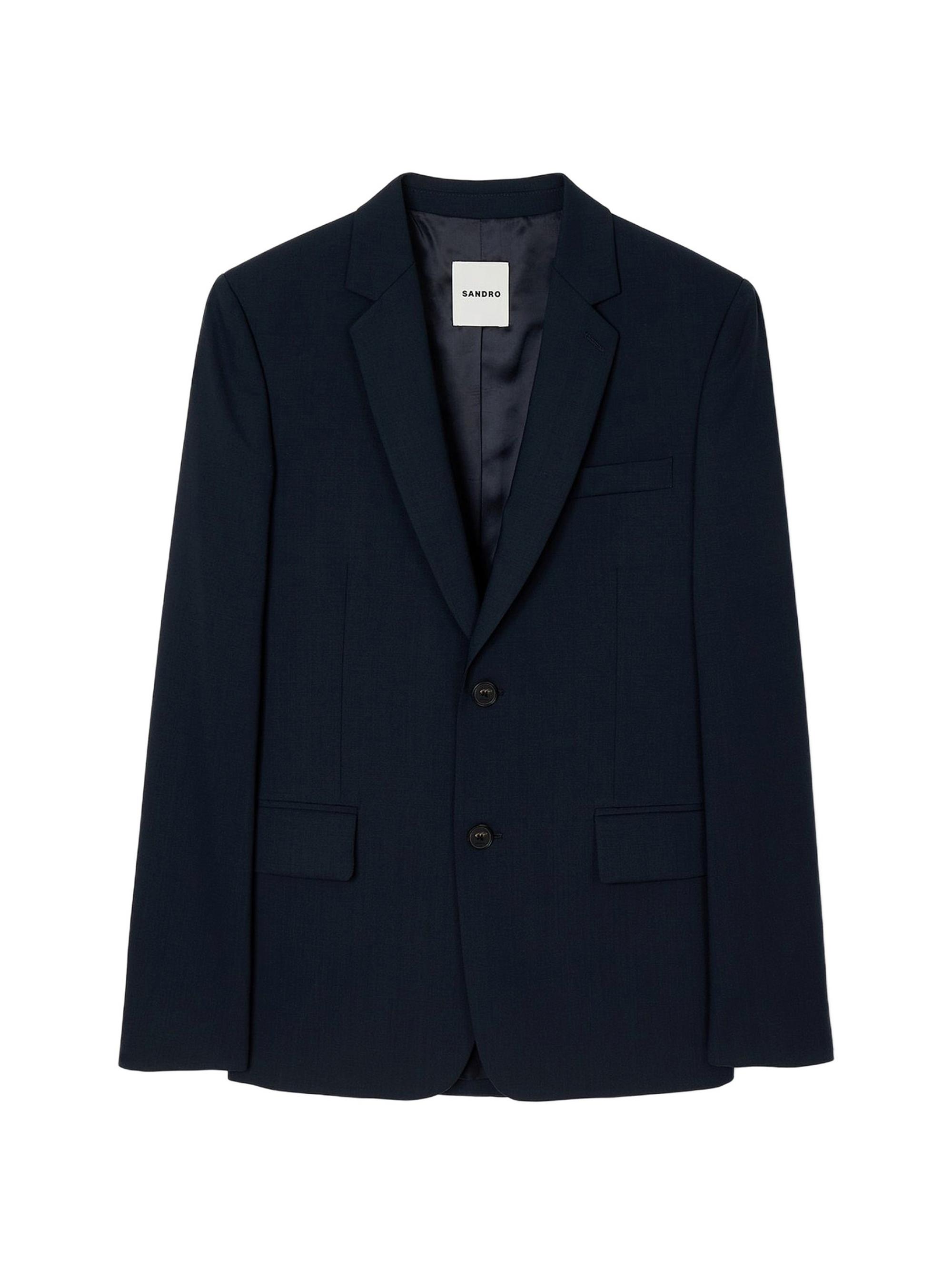Sandro Men's Wool Suit Jacket - Royal Blue