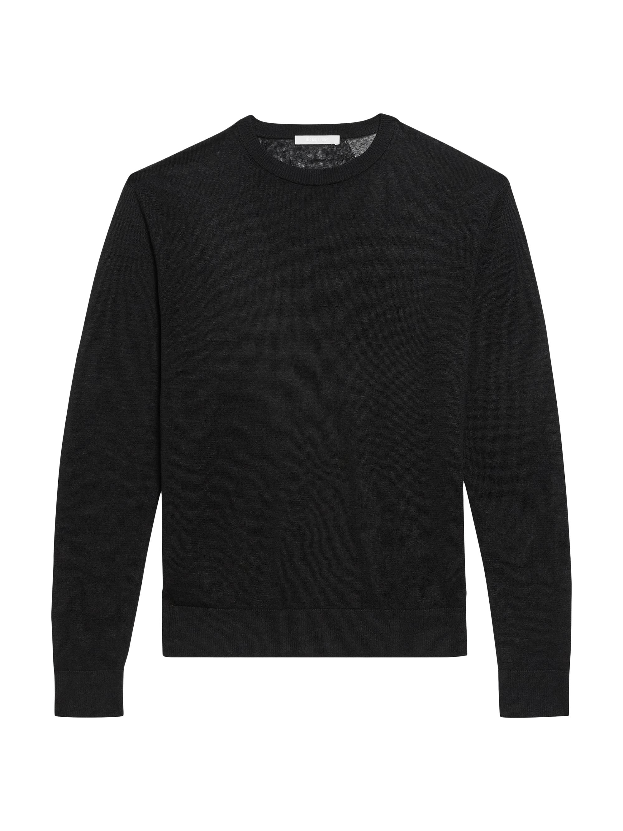 Helmut Lang Men's Linen Logo Crewneck Sweater - Black