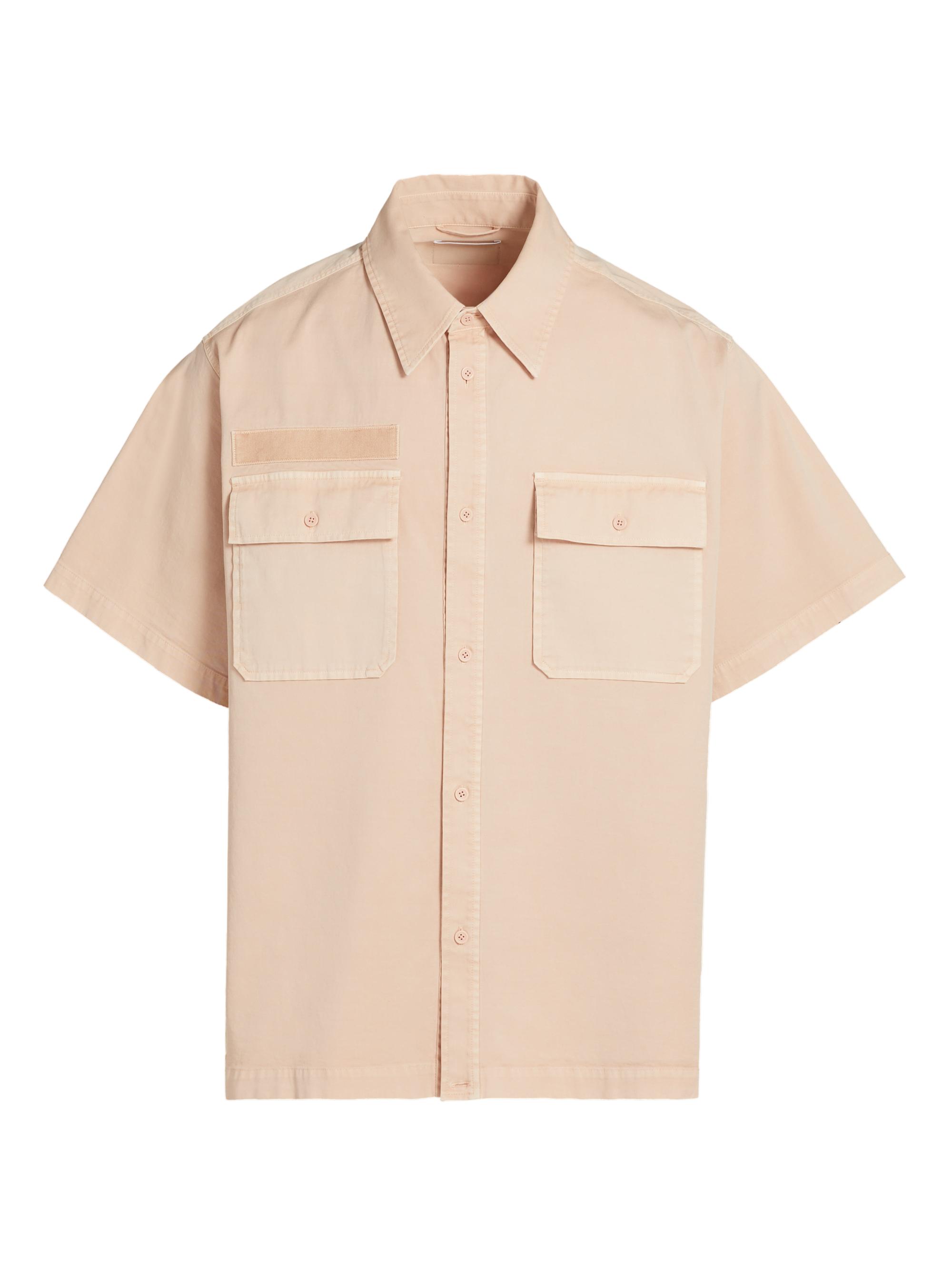 Helmut Lang Men's Garment-Dyed Uniform Shirt - Salmon