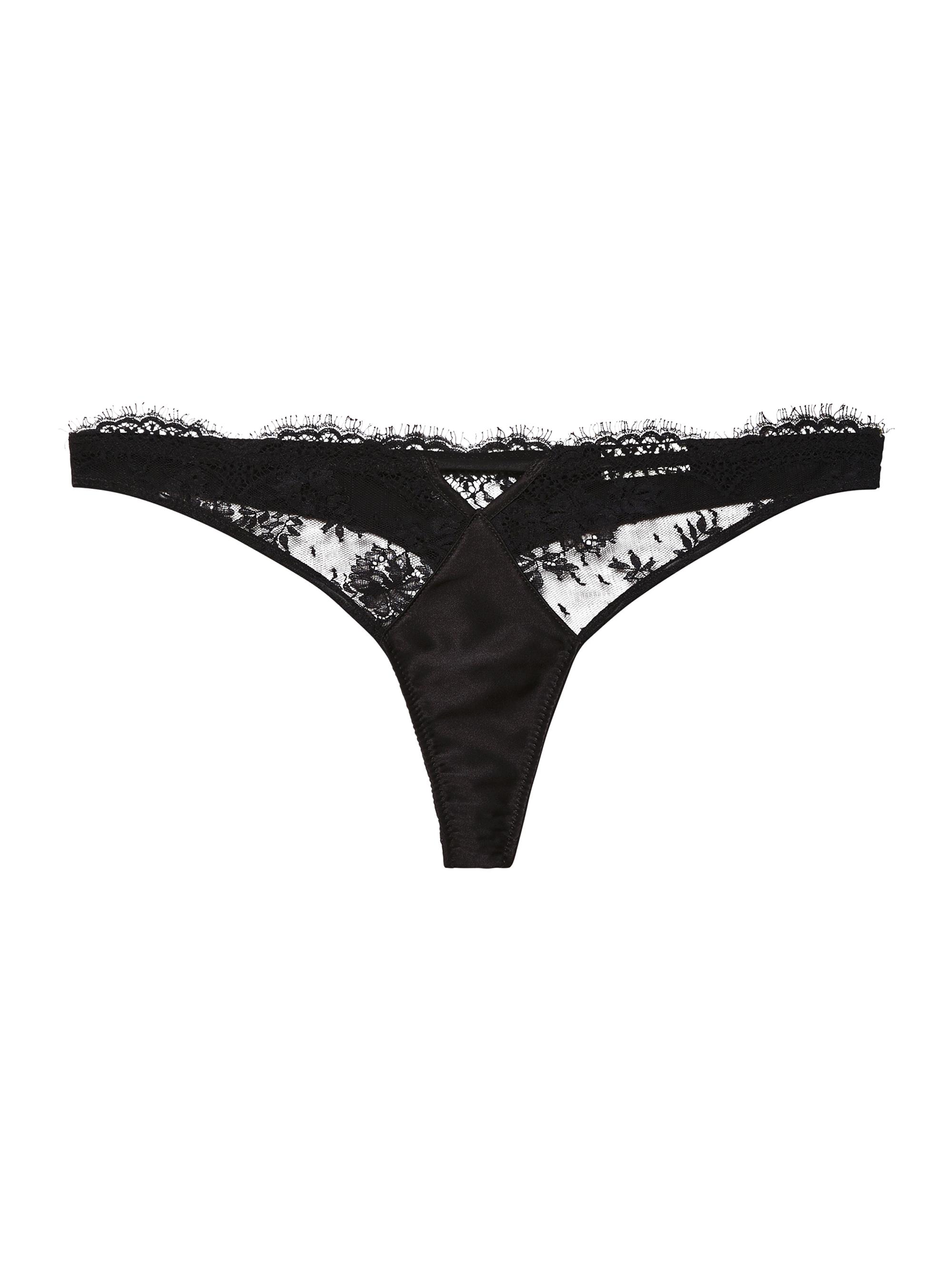 Fleur du Mal Women's Frankie Lace Thong - Black