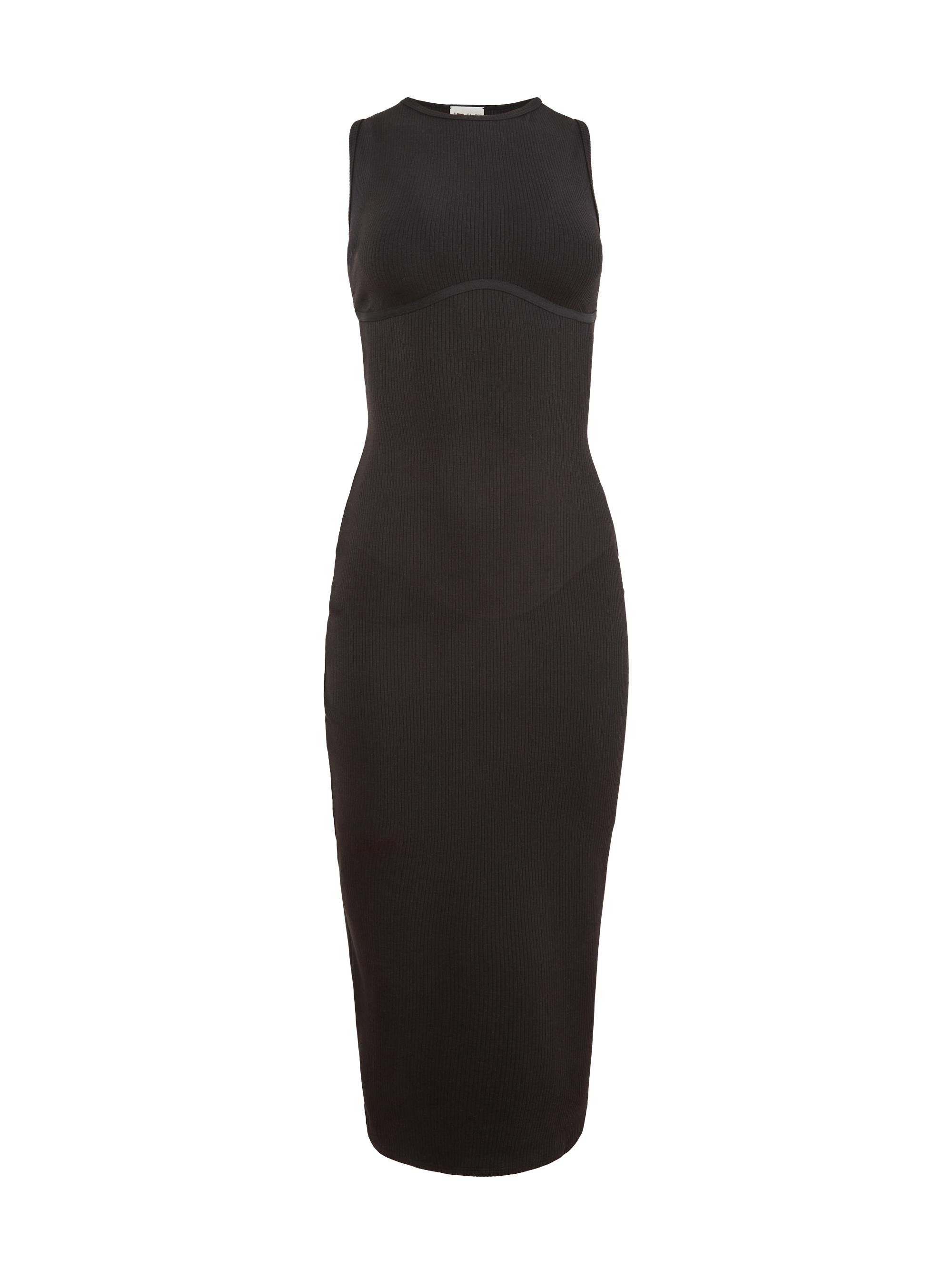 Fleur du Mal Women's Hourglass Rib-Knit Midi-Dress - Black