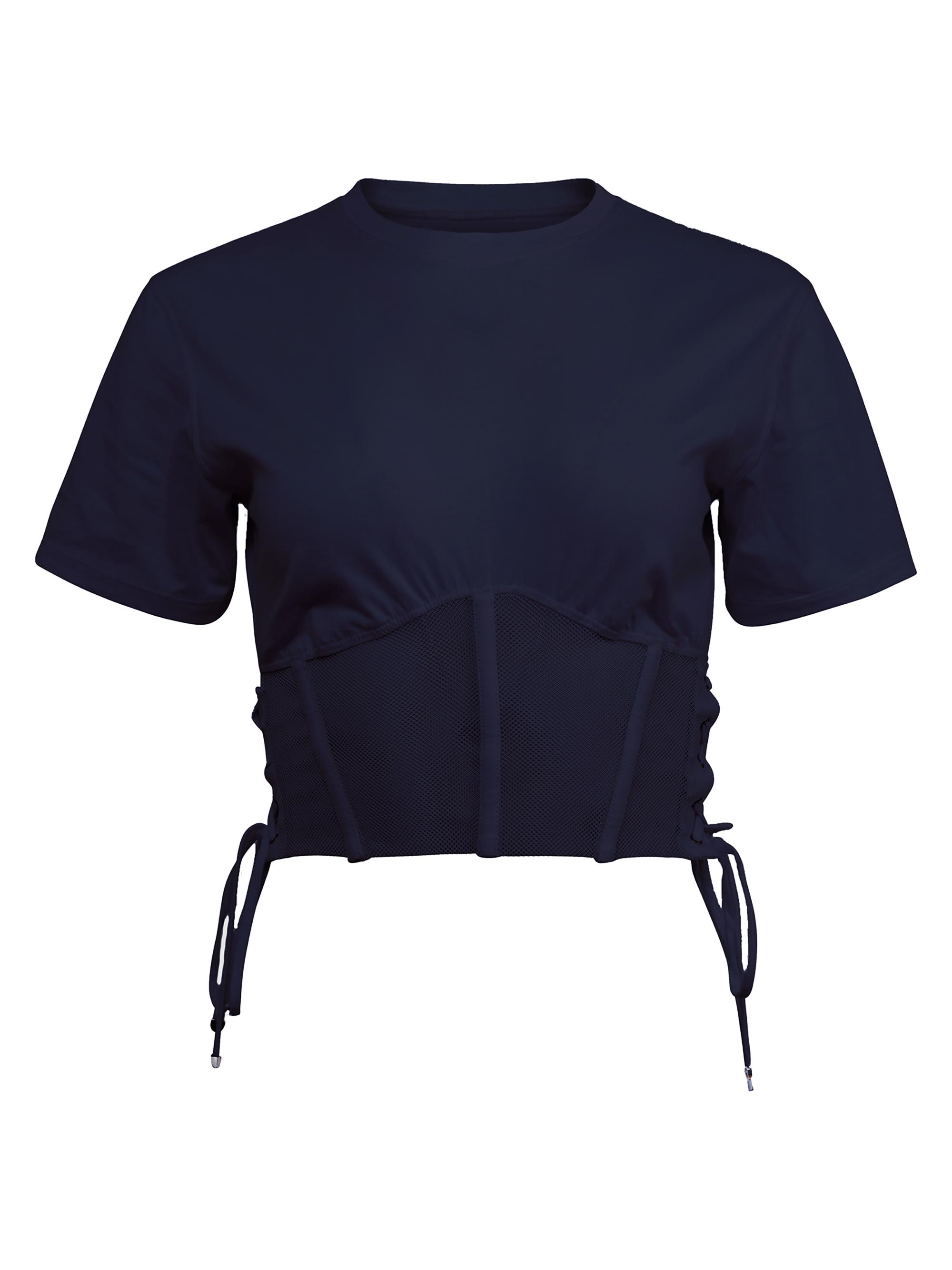 Fleur du Mal Women's Sabrina Corset T-Shirt - Eclipse