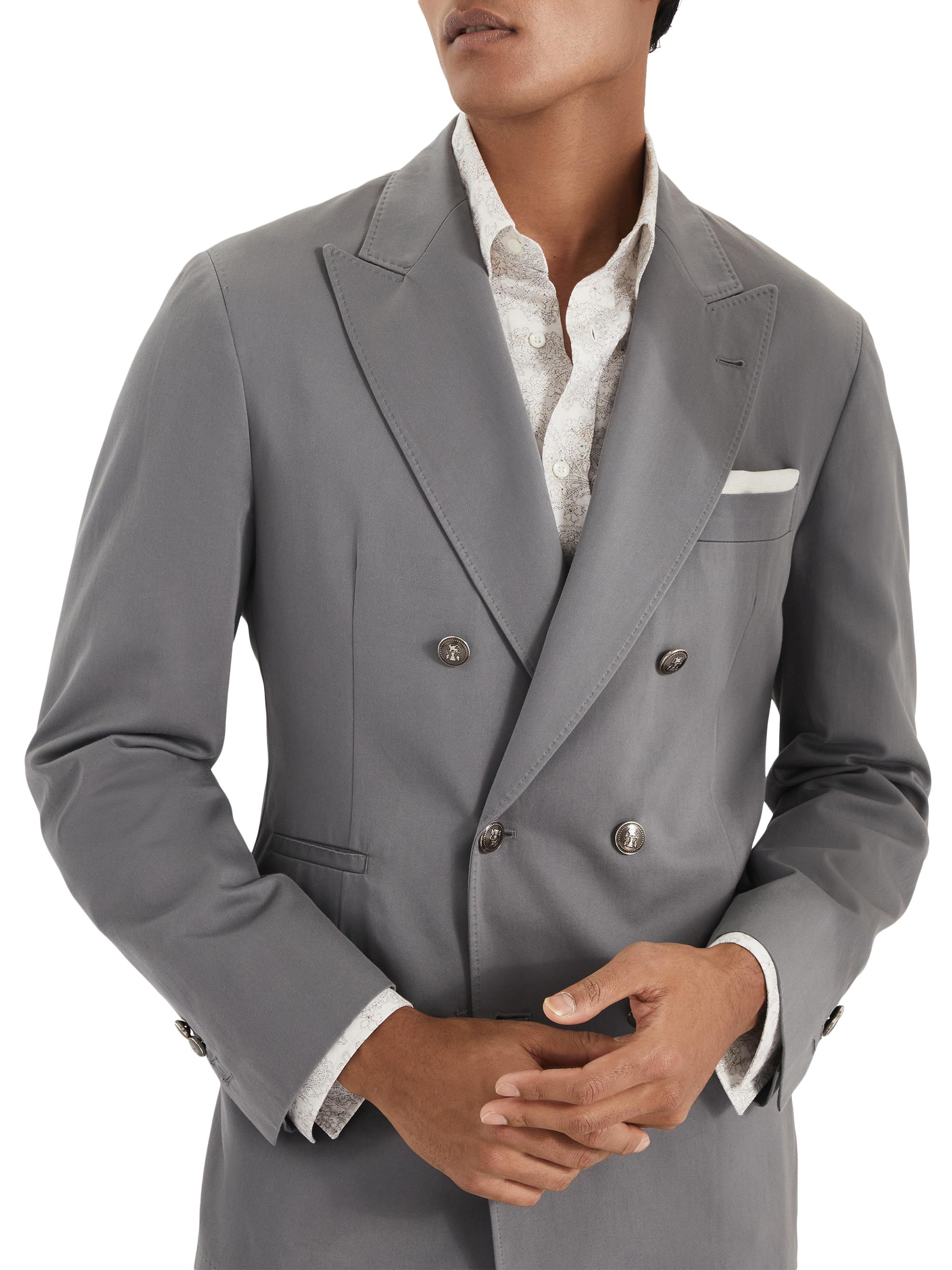 Brunello Cucinelli Men's One and A Half Breasted Deconstructed Blazer - Grey