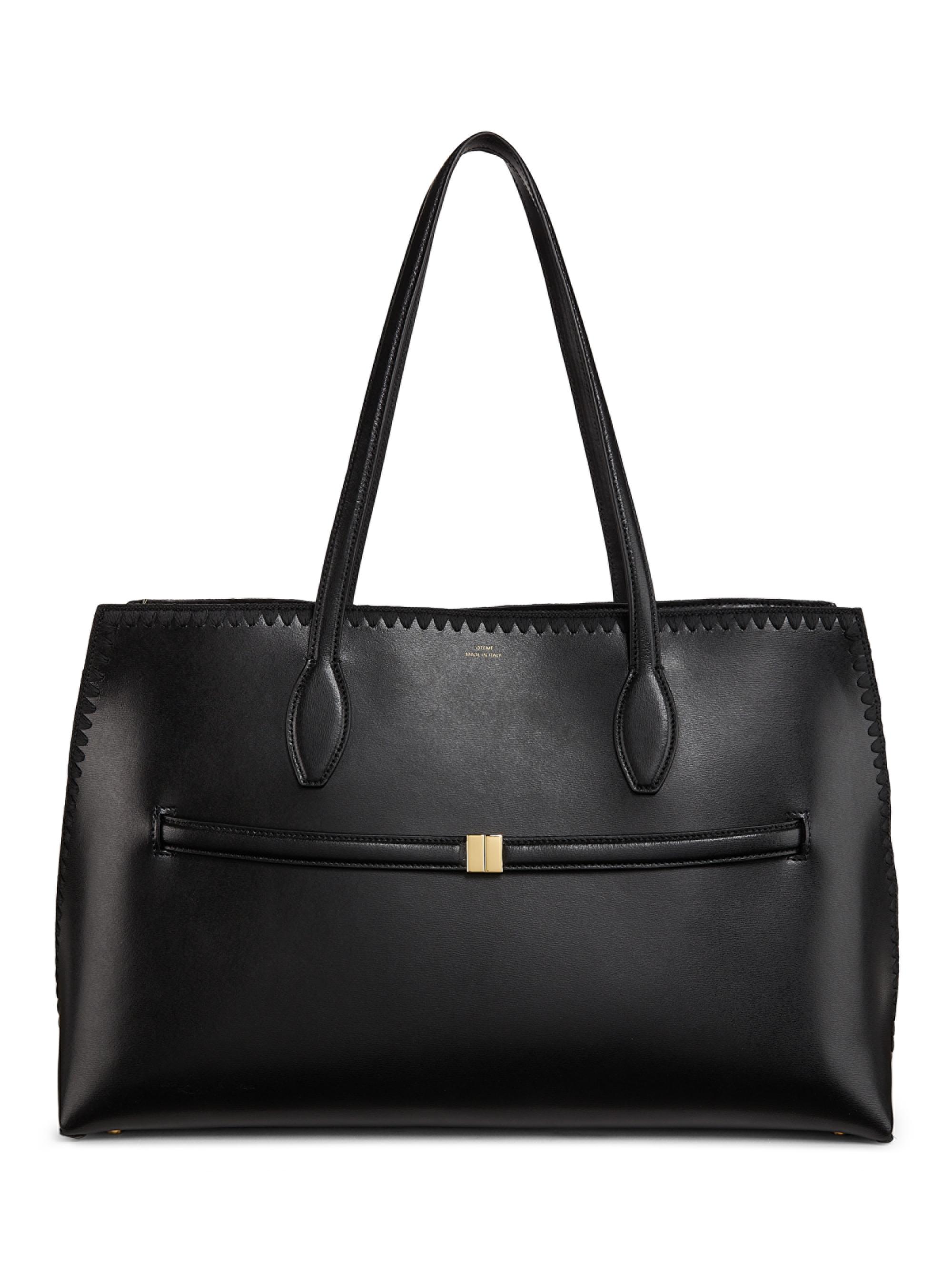 Toteme Women's Embroidered Lounge Belted Leather Tote Bag - Black
