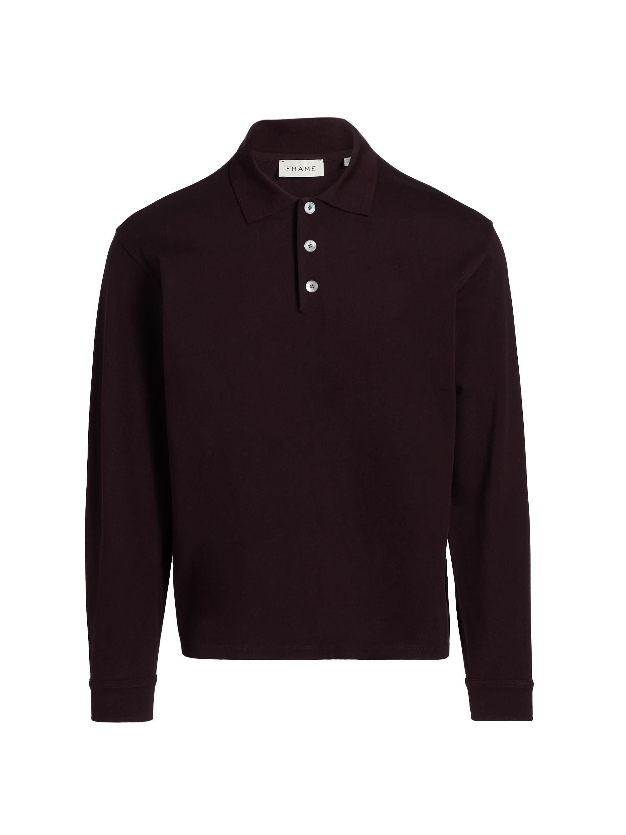 AMI Paris ADC Embroidered Logo Long-Sleeve Knit Polo Shirt | Saks