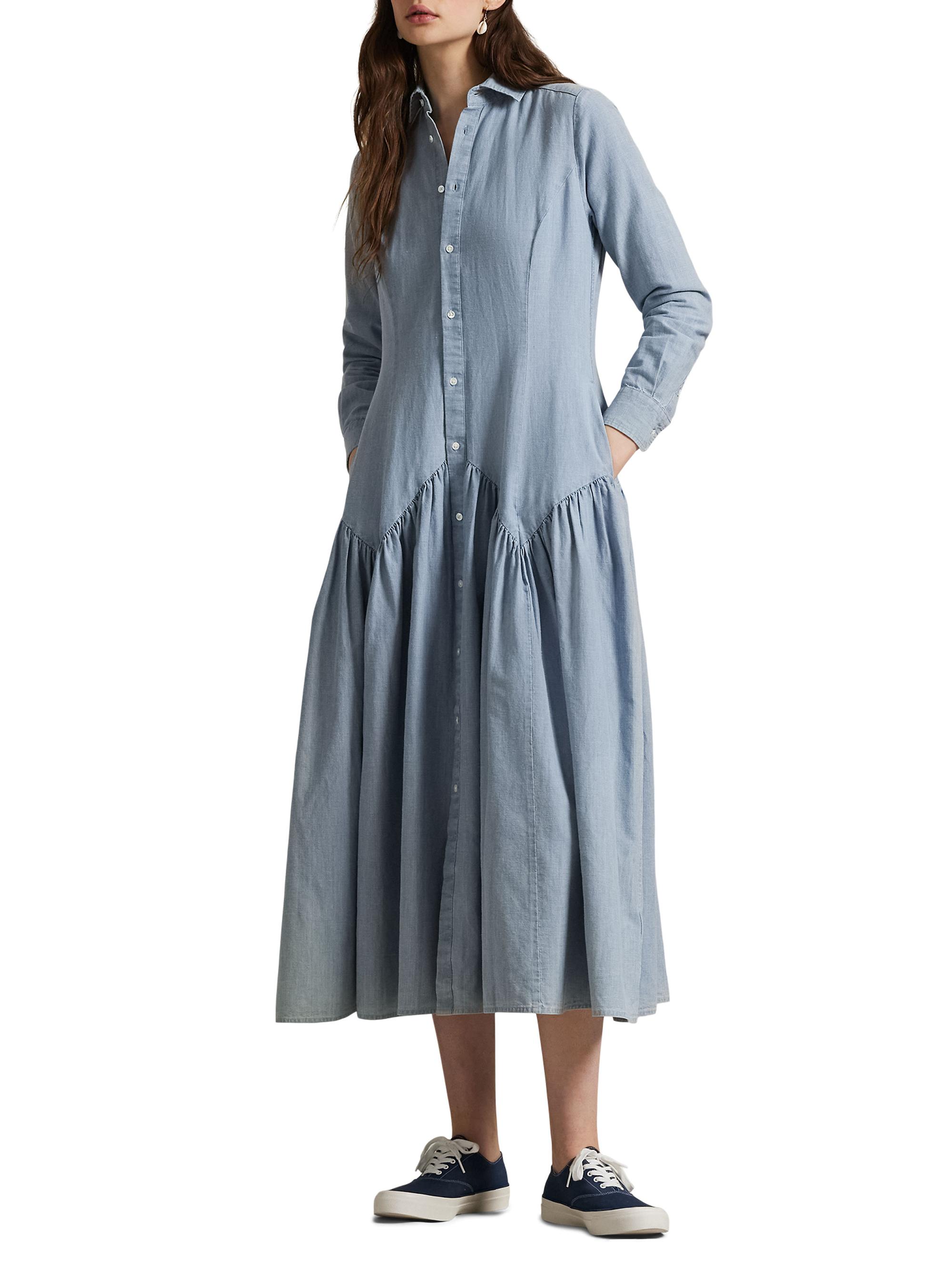 Polo Ralph Lauren Drop-Waist Cotton-Linen Chambray Shirtdress | Saks Fifth  Avenue