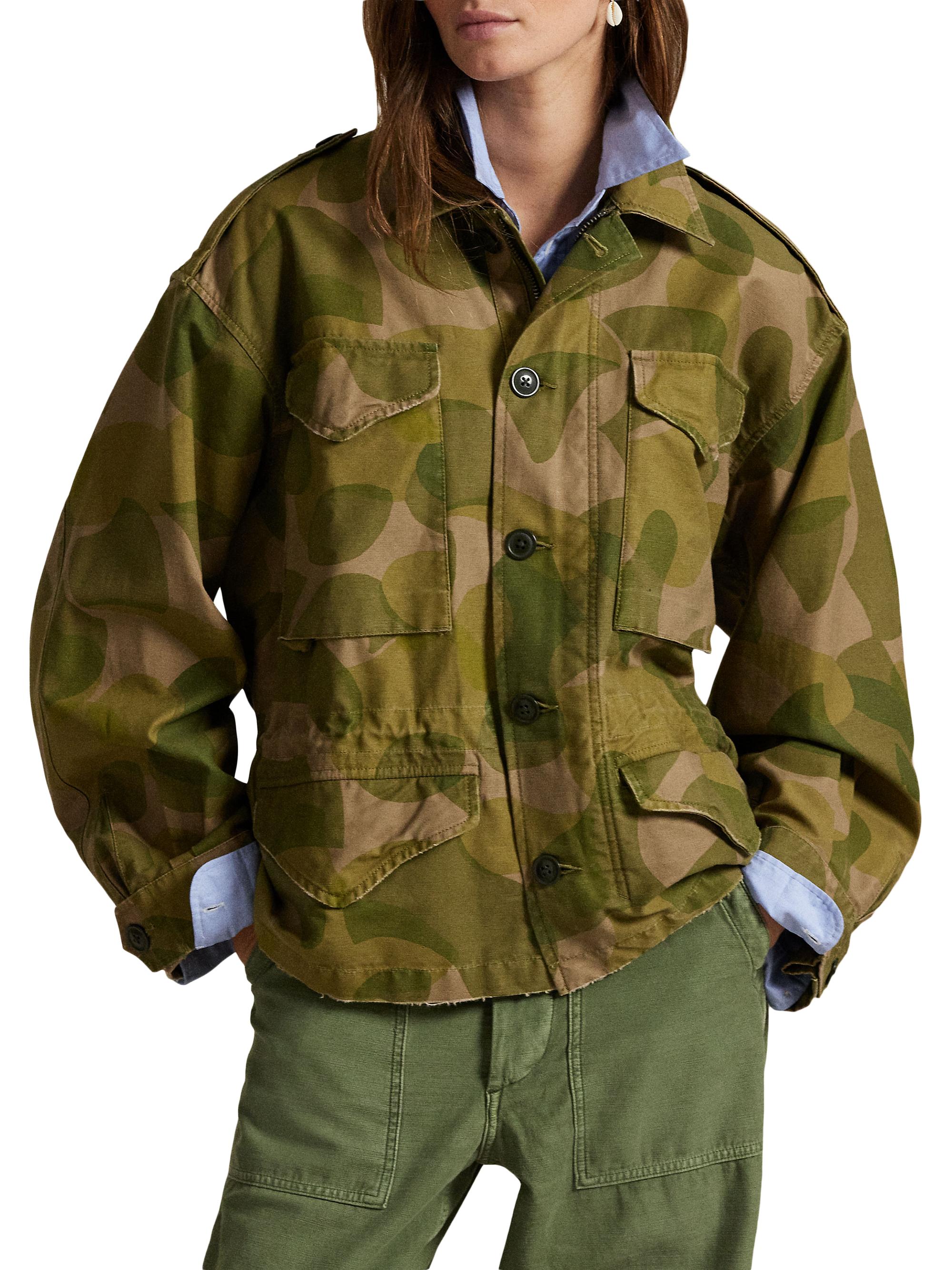 Polo Ralph Lauren Cropped Camo-Print Field Jacket | Saks Fifth Avenue
