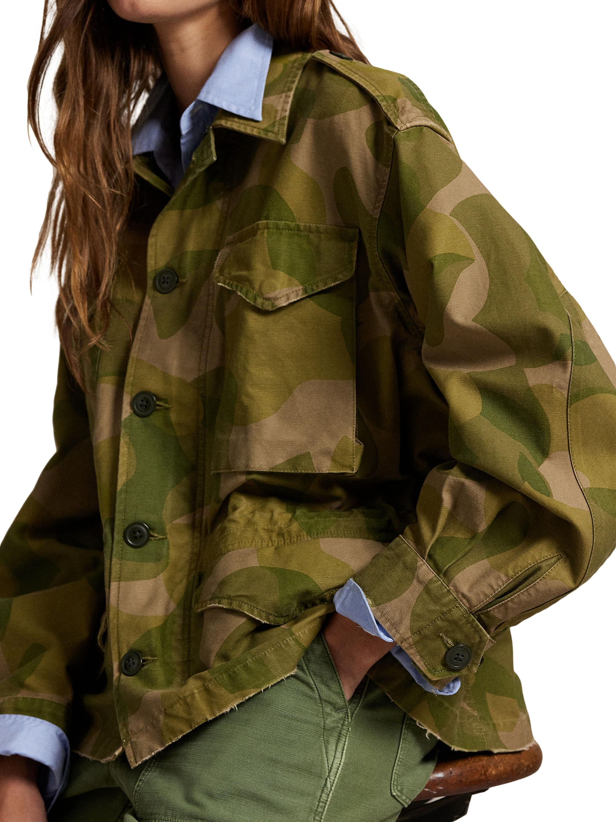 Polo Ralph Lauren Cropped Camo-Print Field Jacket | Saks Fifth Avenue