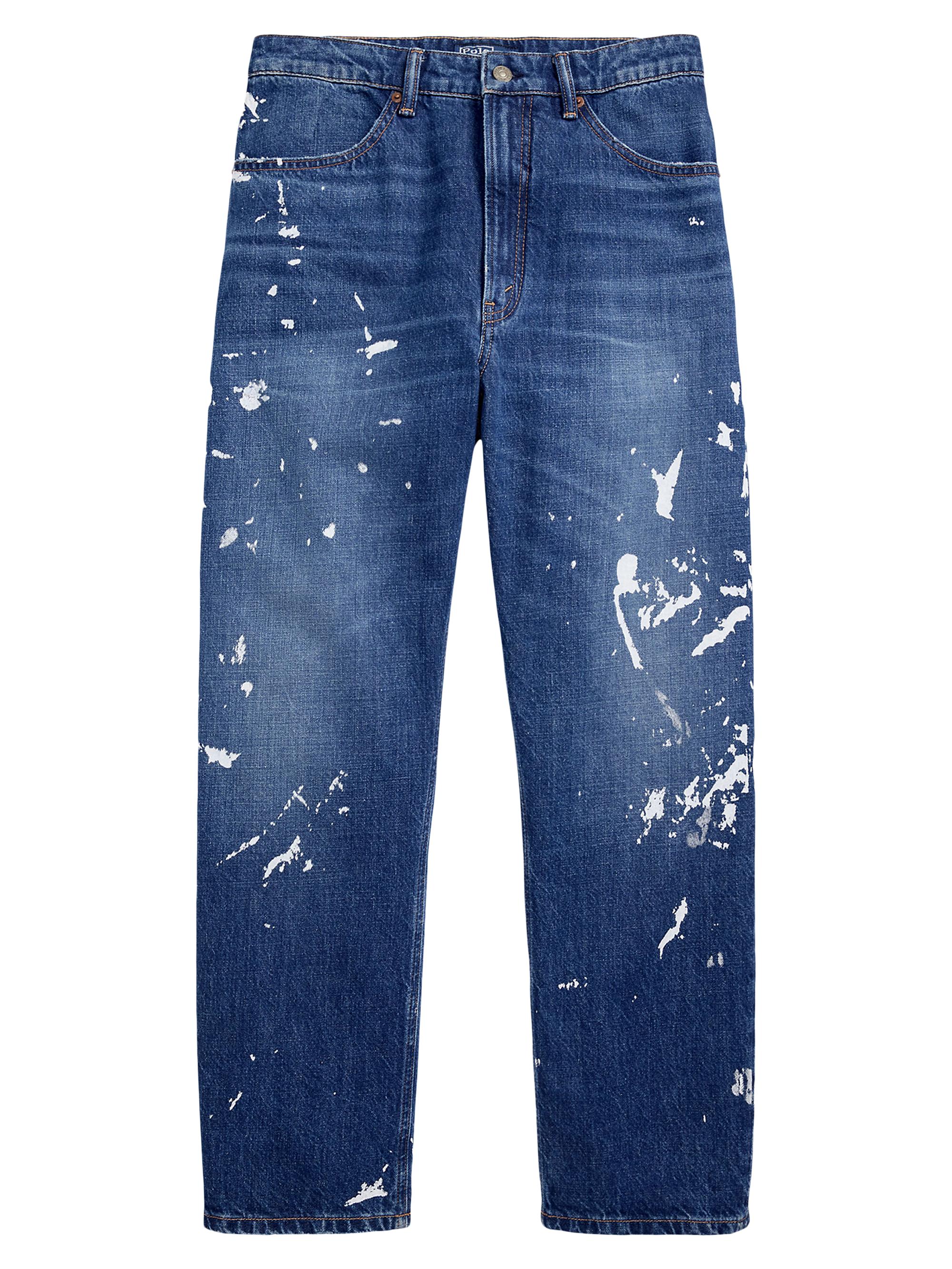 Ralph Lauren ペイントスプラッターダブルニー デニム Polo Ralph Lauren Paint Splatter Relaxed Tapered Jeans | Saks