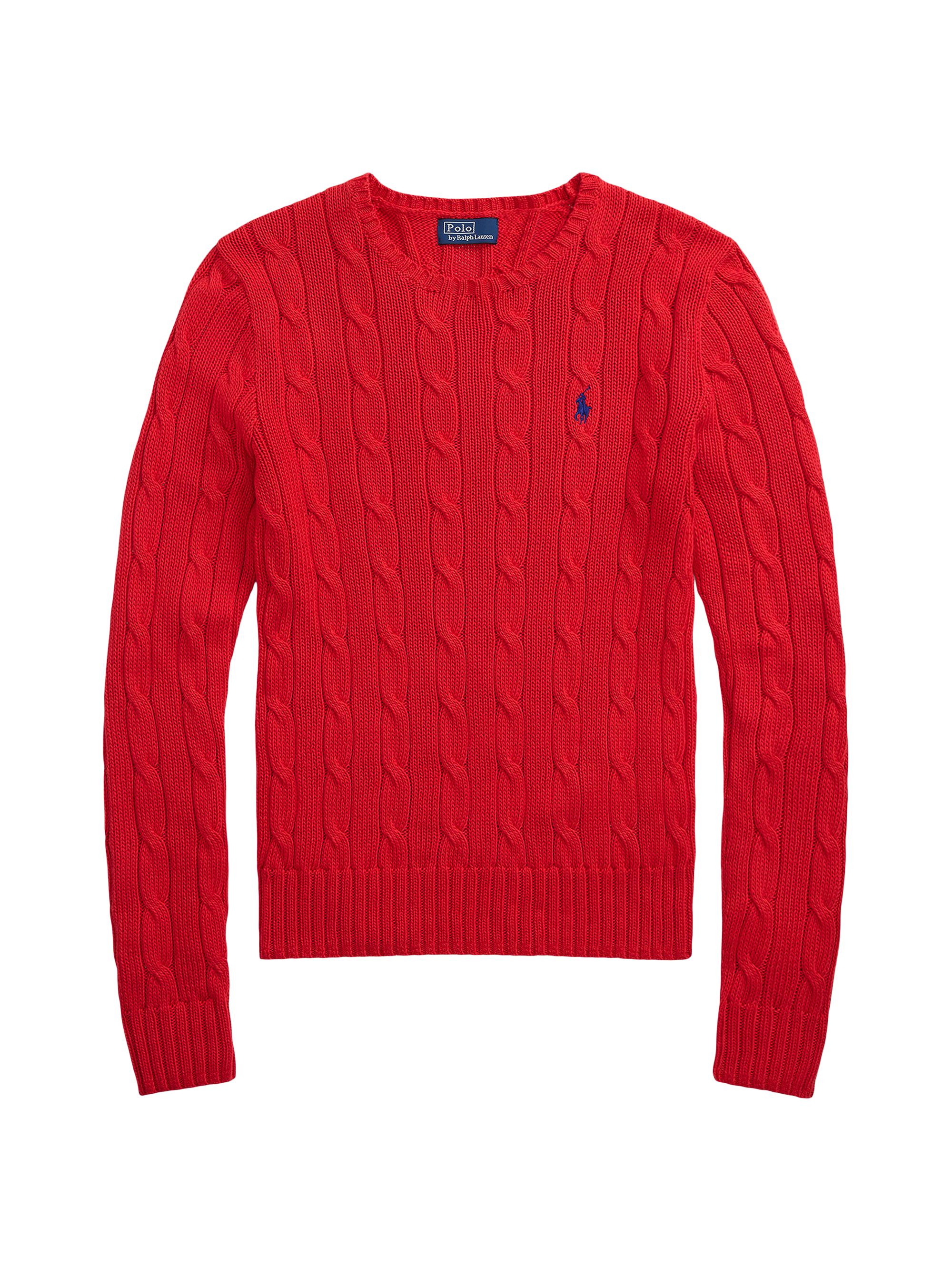 Polo Ralph Lauren Women's Julianna Cable-Knit Sweater - Deep Orangey Red