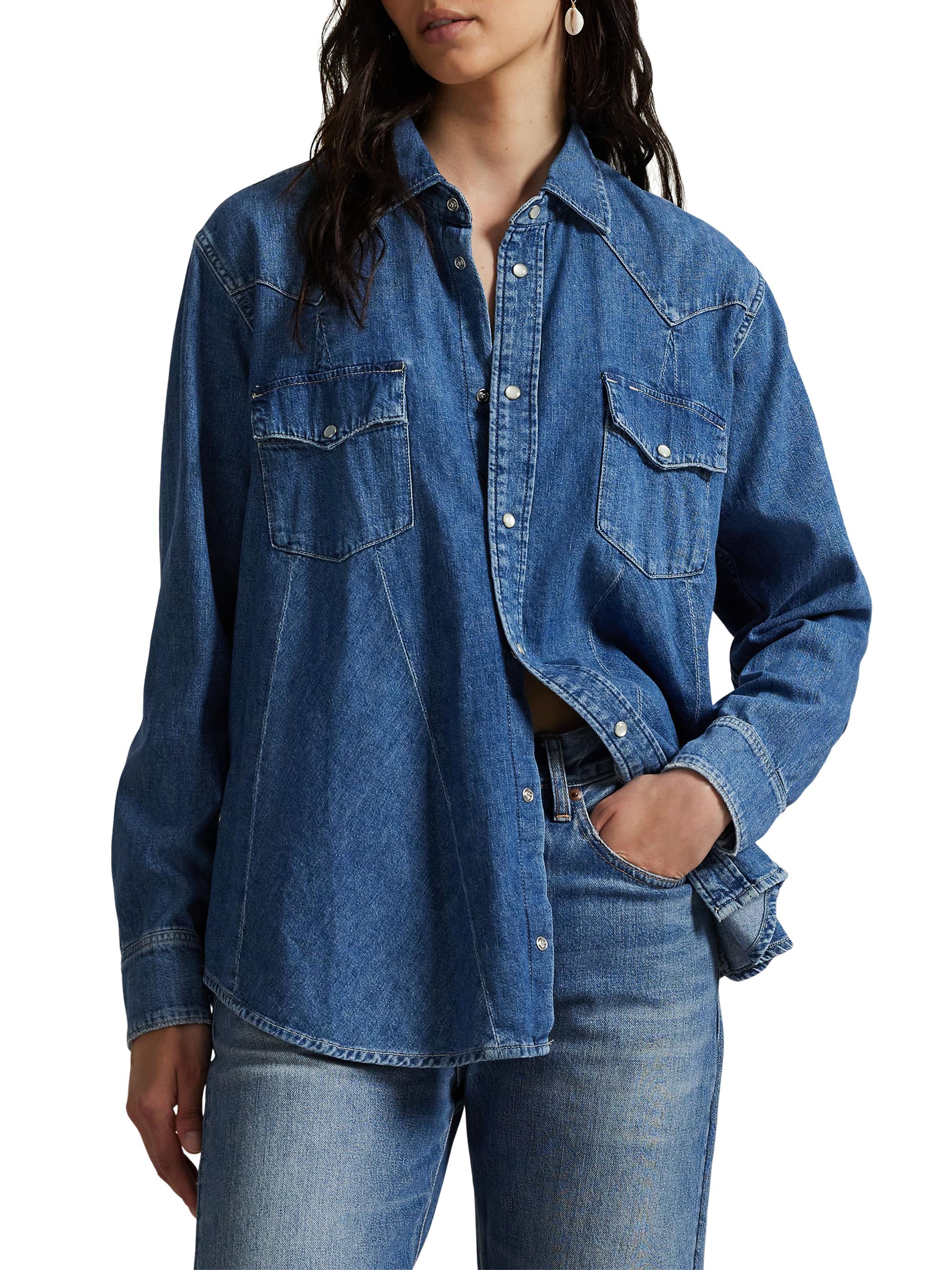 Polo Ralph Lauren Trapeze Western Denim Shirt | Saks Fifth Avenue