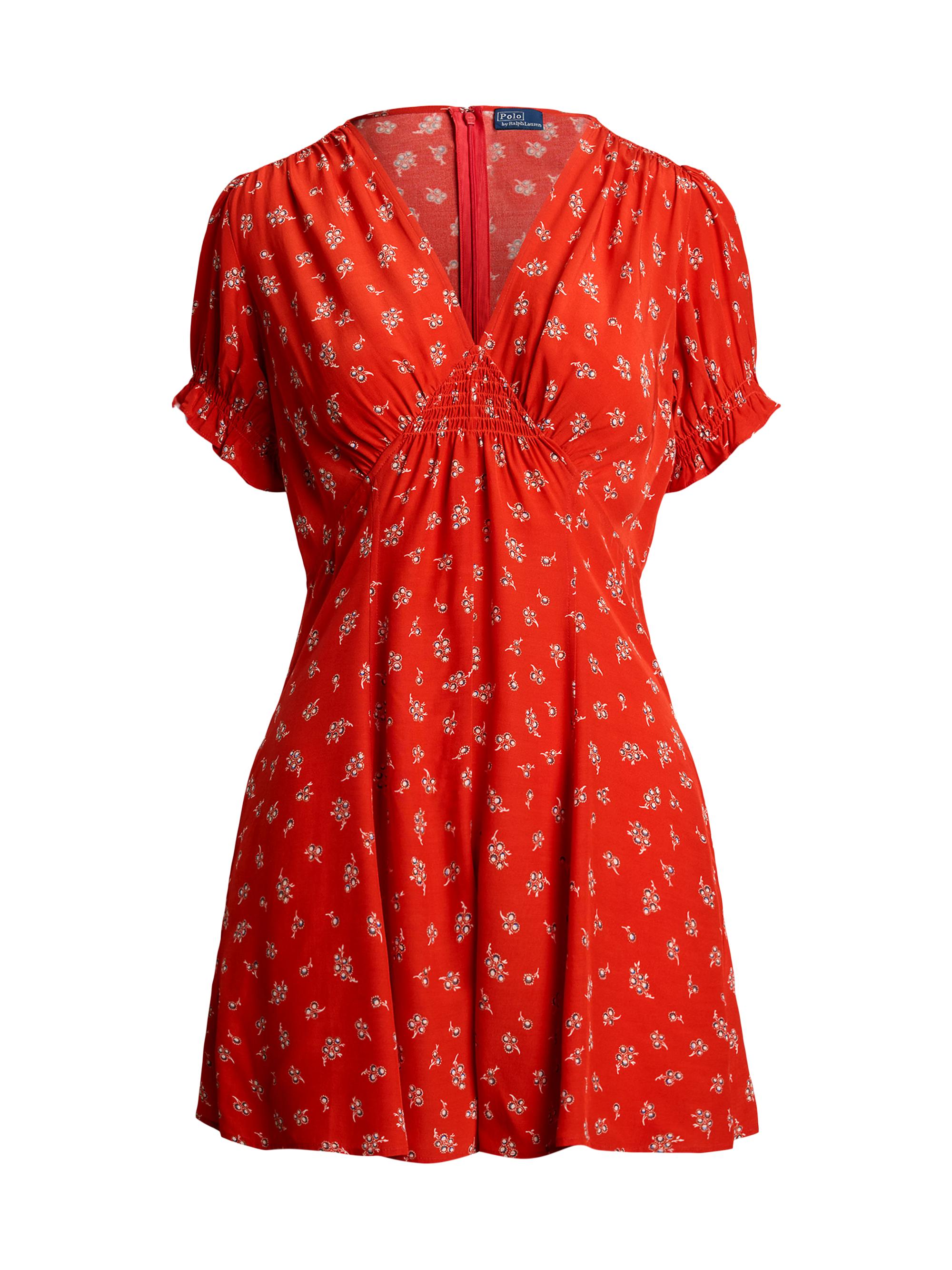 Polo Ralph Lauren Women's Floral Crepe Romper - Winflower Red