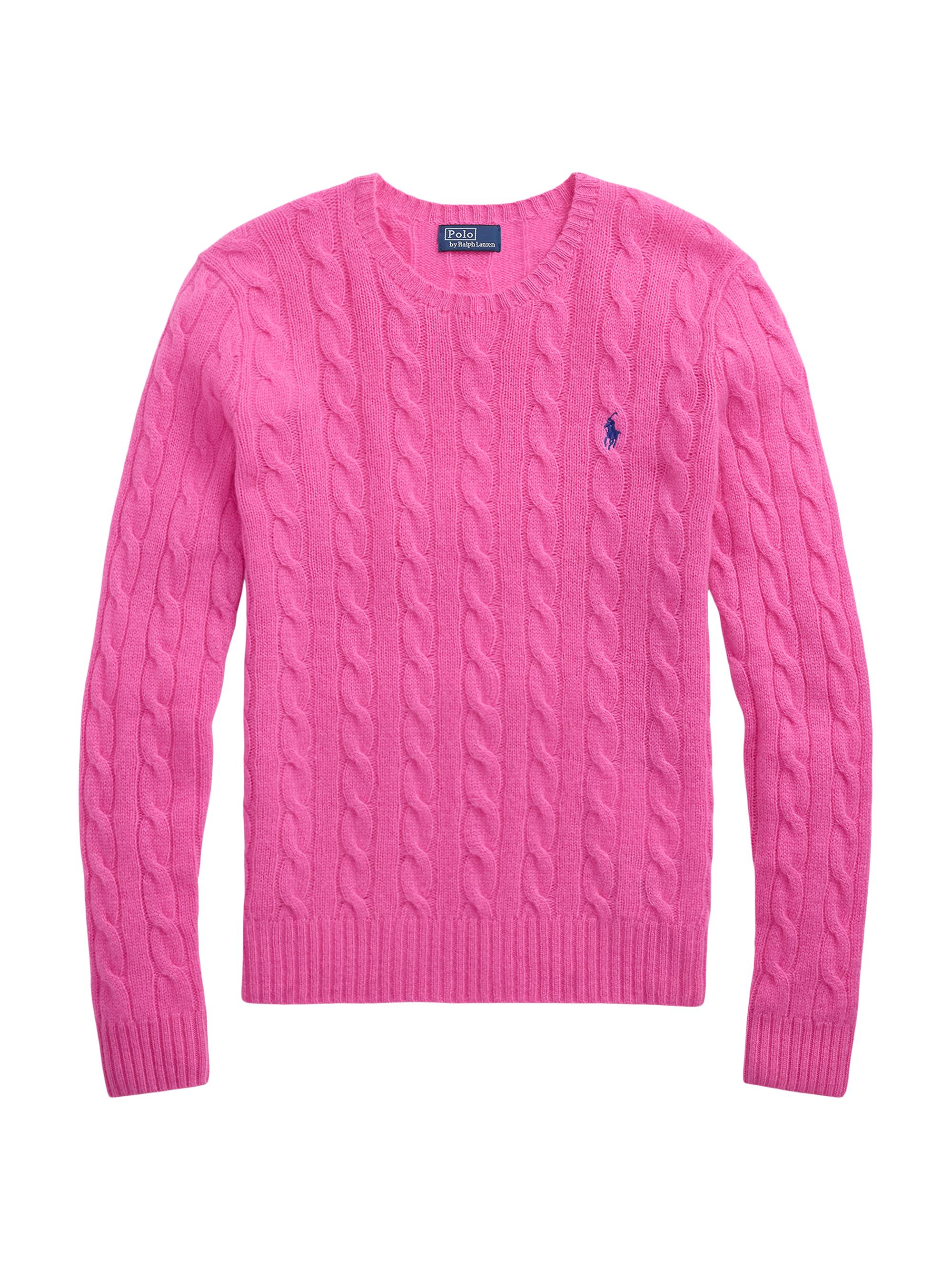 Polo Ralph Lauren Women's Julianna Cable-Knit Wool-Cashmere Sweater - Pink Lace