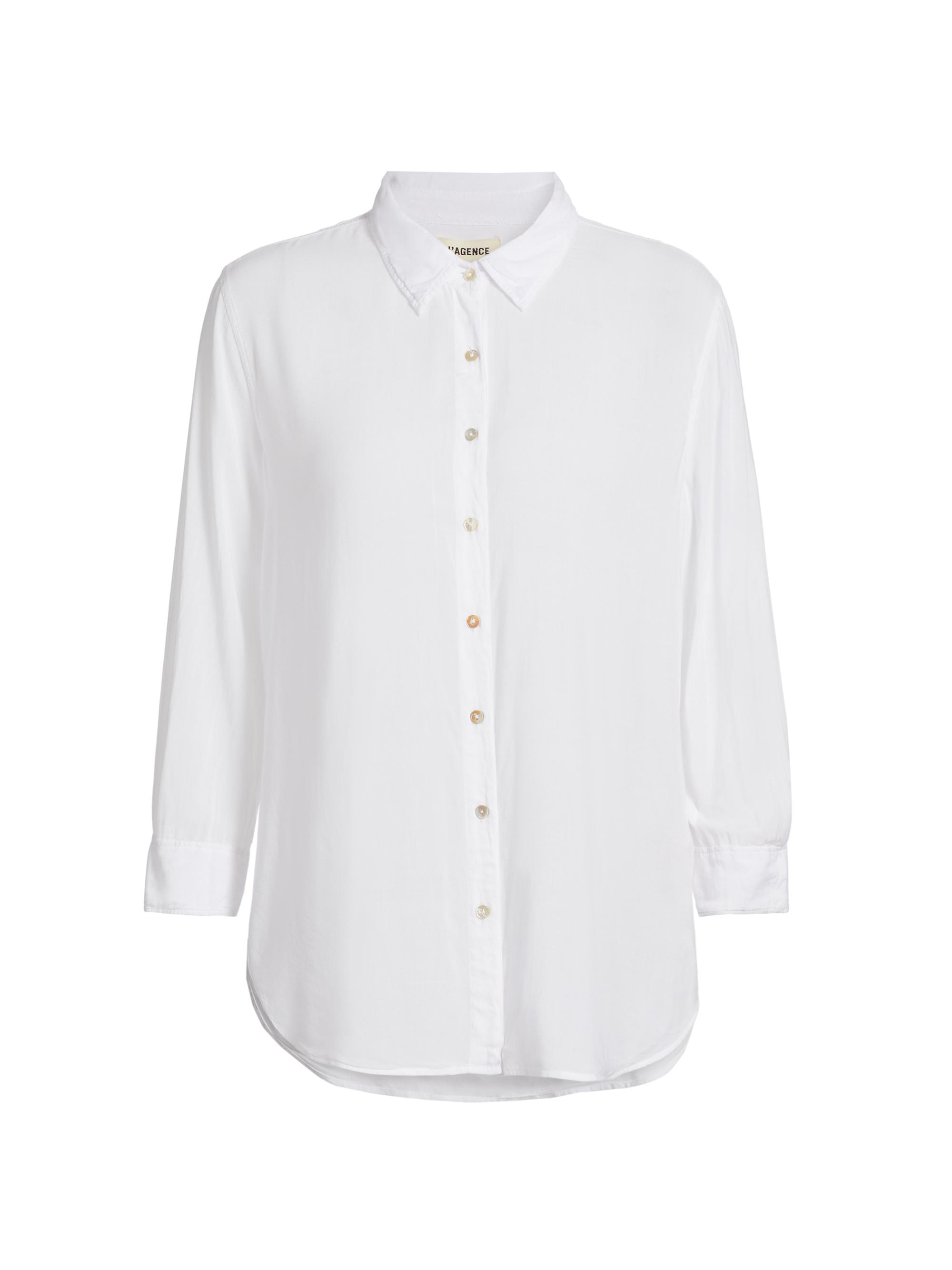 L'AGENCE Women's Marlene Three-Quarter-Sleeve Shirt - White
