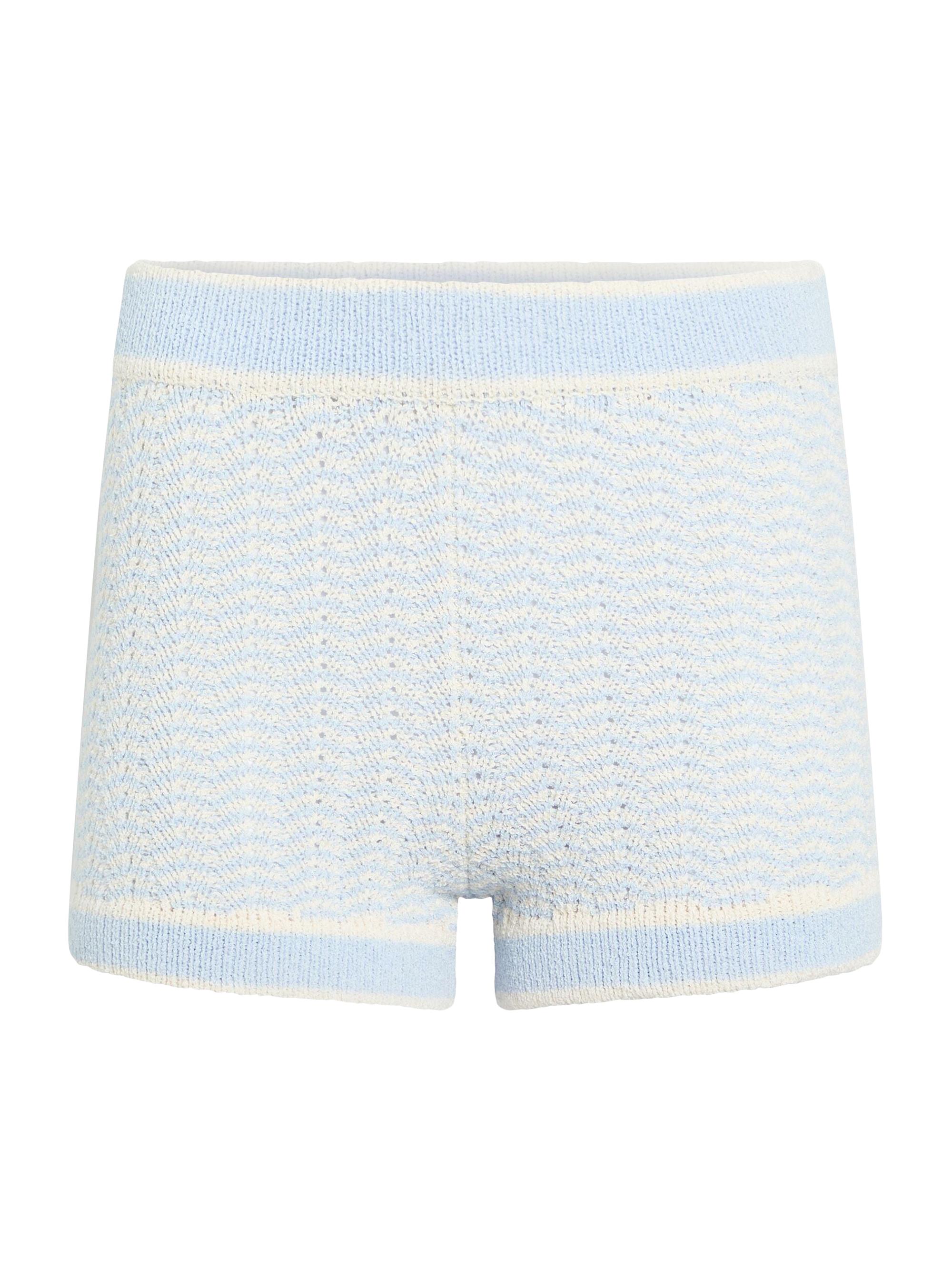 Ser.o.ya Women's Louie Knit Hot Shorts - Ice Blue Eggshell