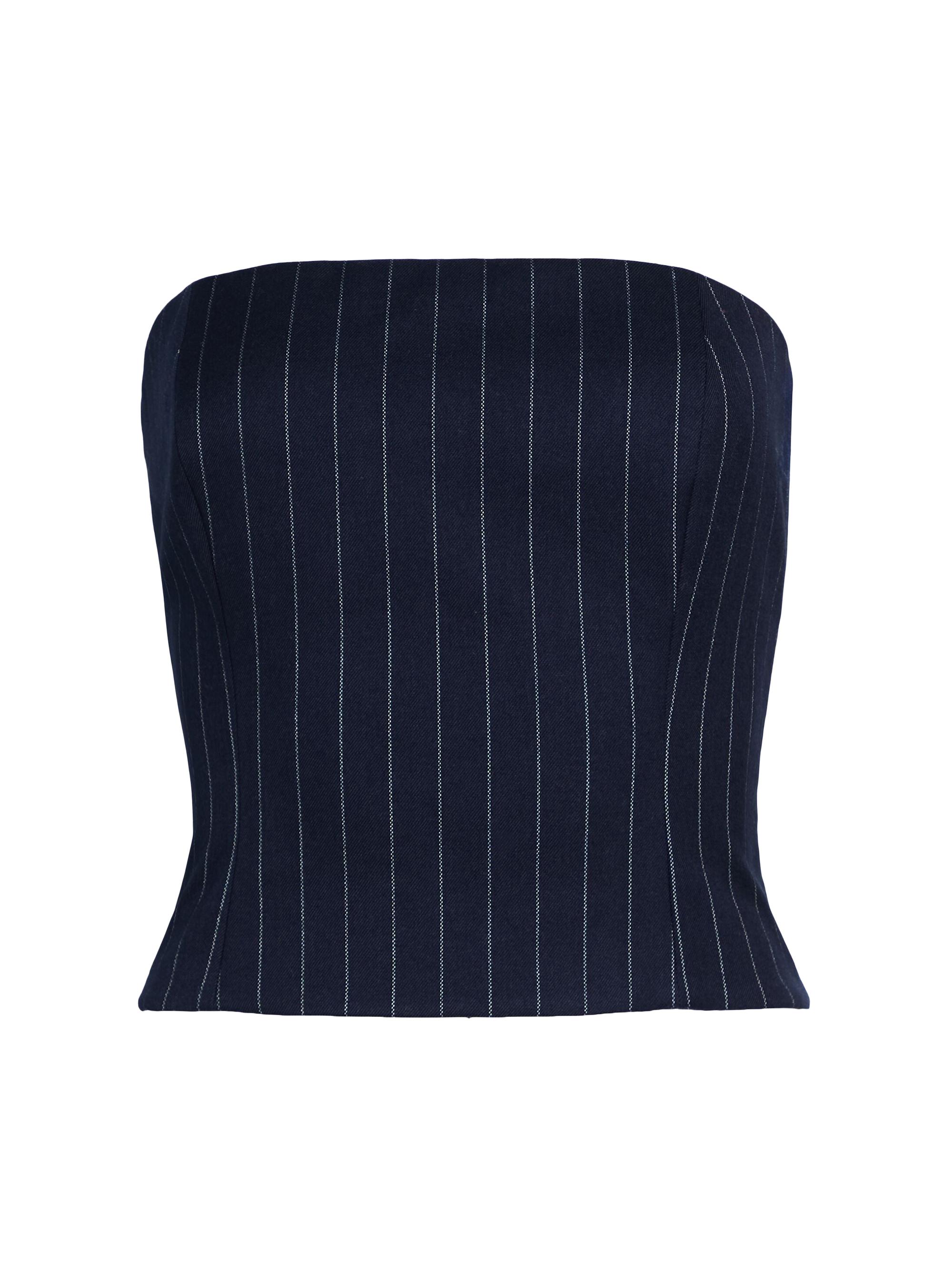 Ser.o.ya Women's Bridgette Bustier Top - Navy Pinstripe