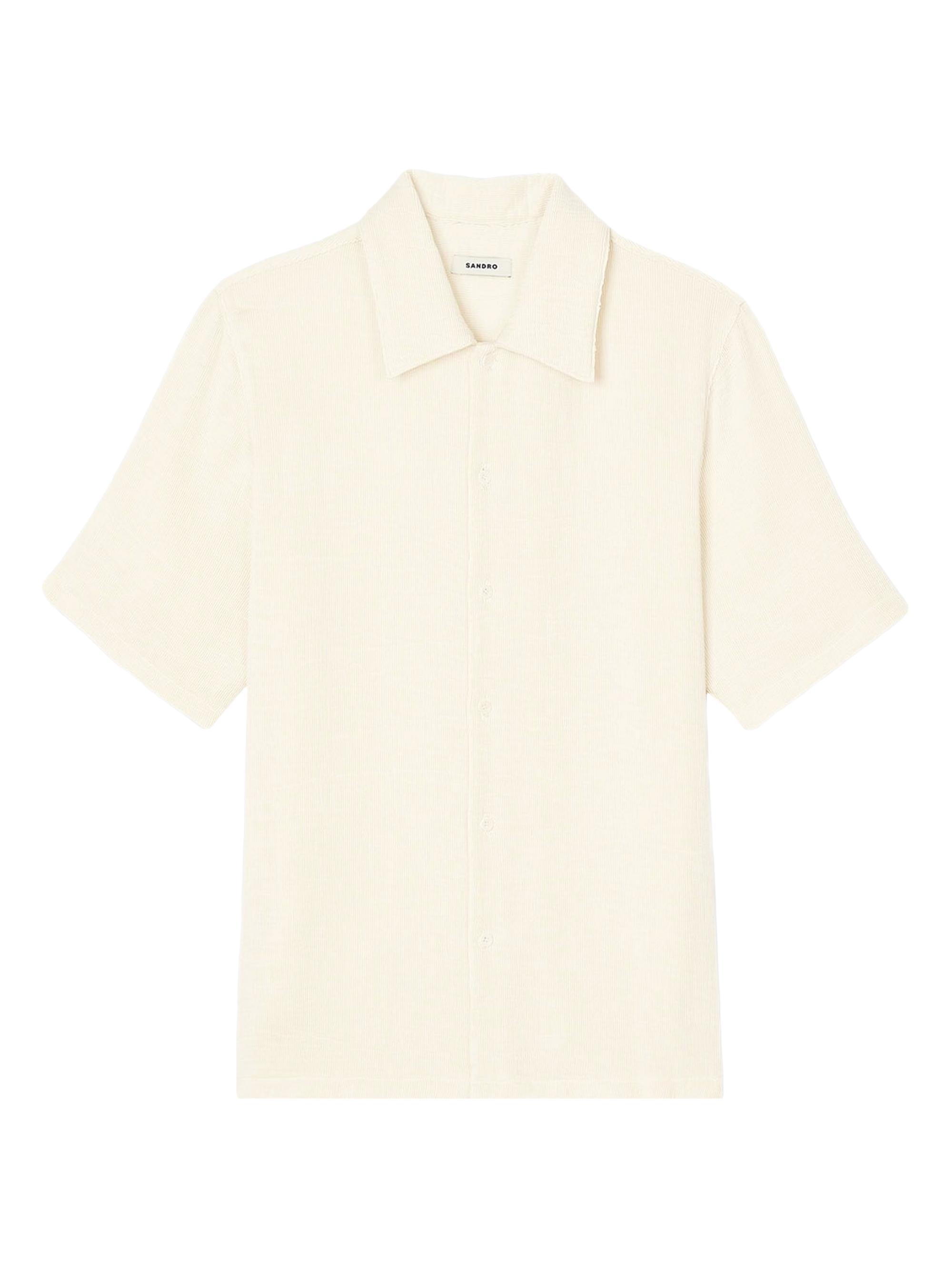 Sandro Men's Crinkled Shirt - Royal Blue