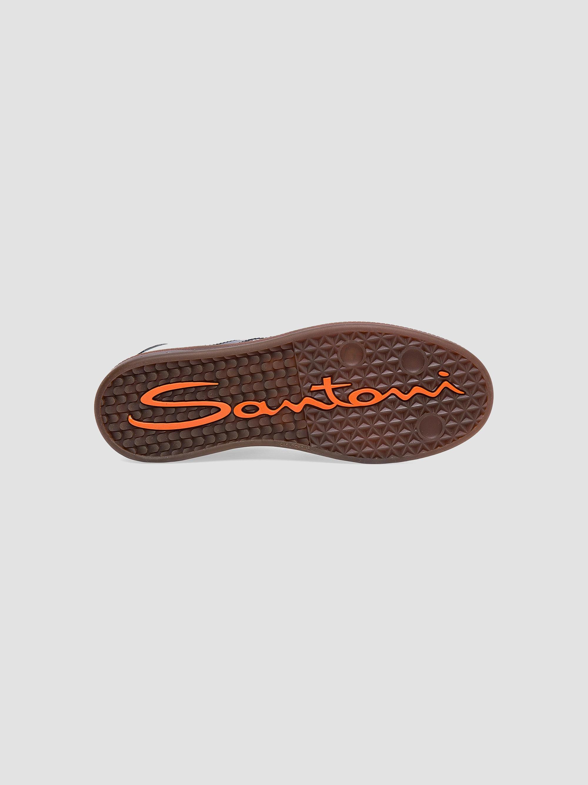 Santoni Double-Buckle Leather & Suede Low-Top Sneakers | Saks