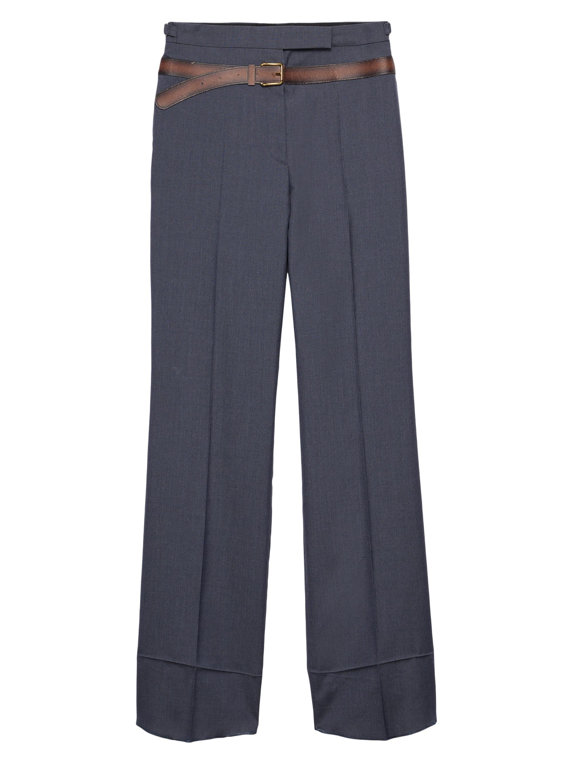 prada wool trousers ウールパンツ Prada Technical Wool Pants with Belt | Saks Fifth Avenue