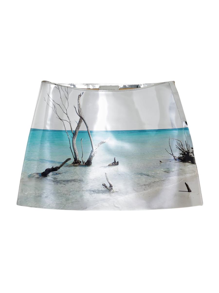 【日本入手困難】プラダ Shiny leather miniskirt ミニスカート Silver Shiny leather miniskirt | PRADA