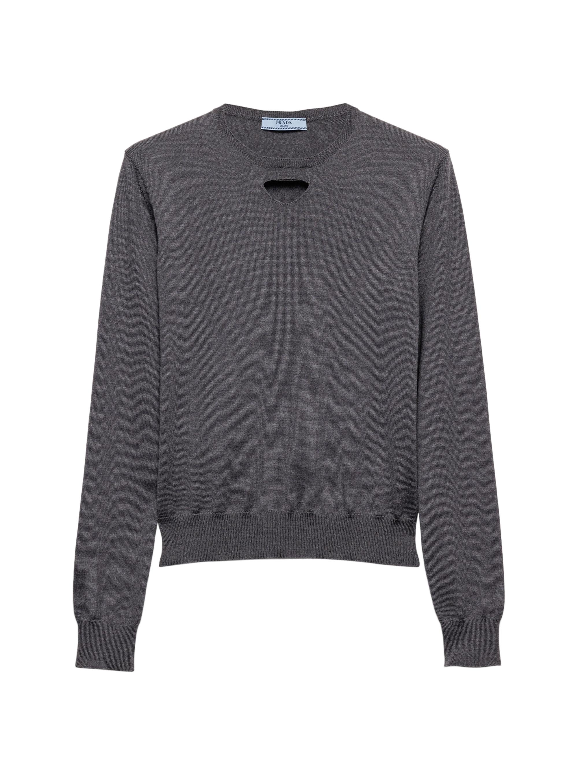 Prada Wool Cashmere and Lamé Crew-Neck Sweater | Saks Fifth Avenue