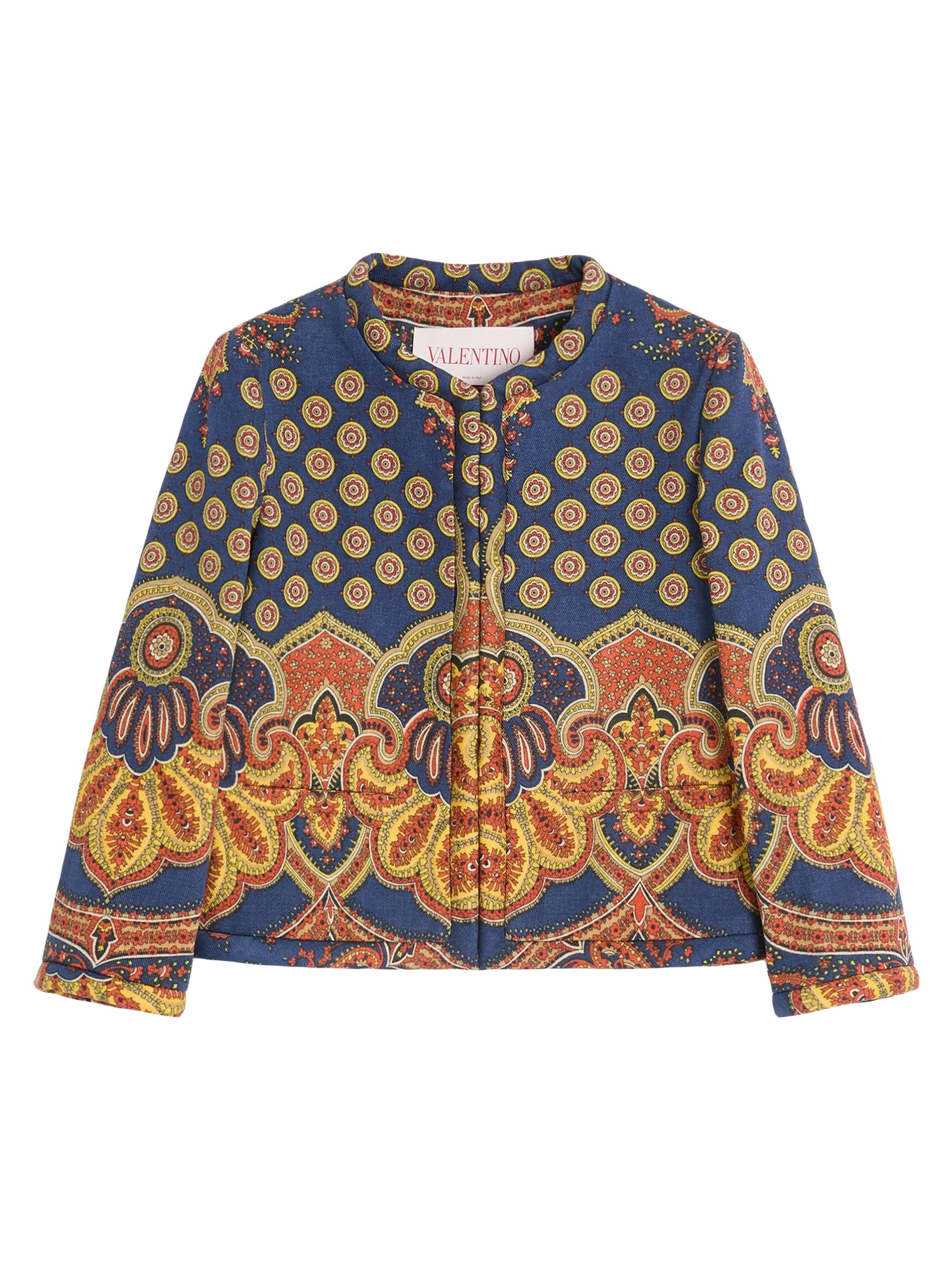 Valentino Garavani Women's Jacket in Gabardine Paisley - Indigo Orange Yellow