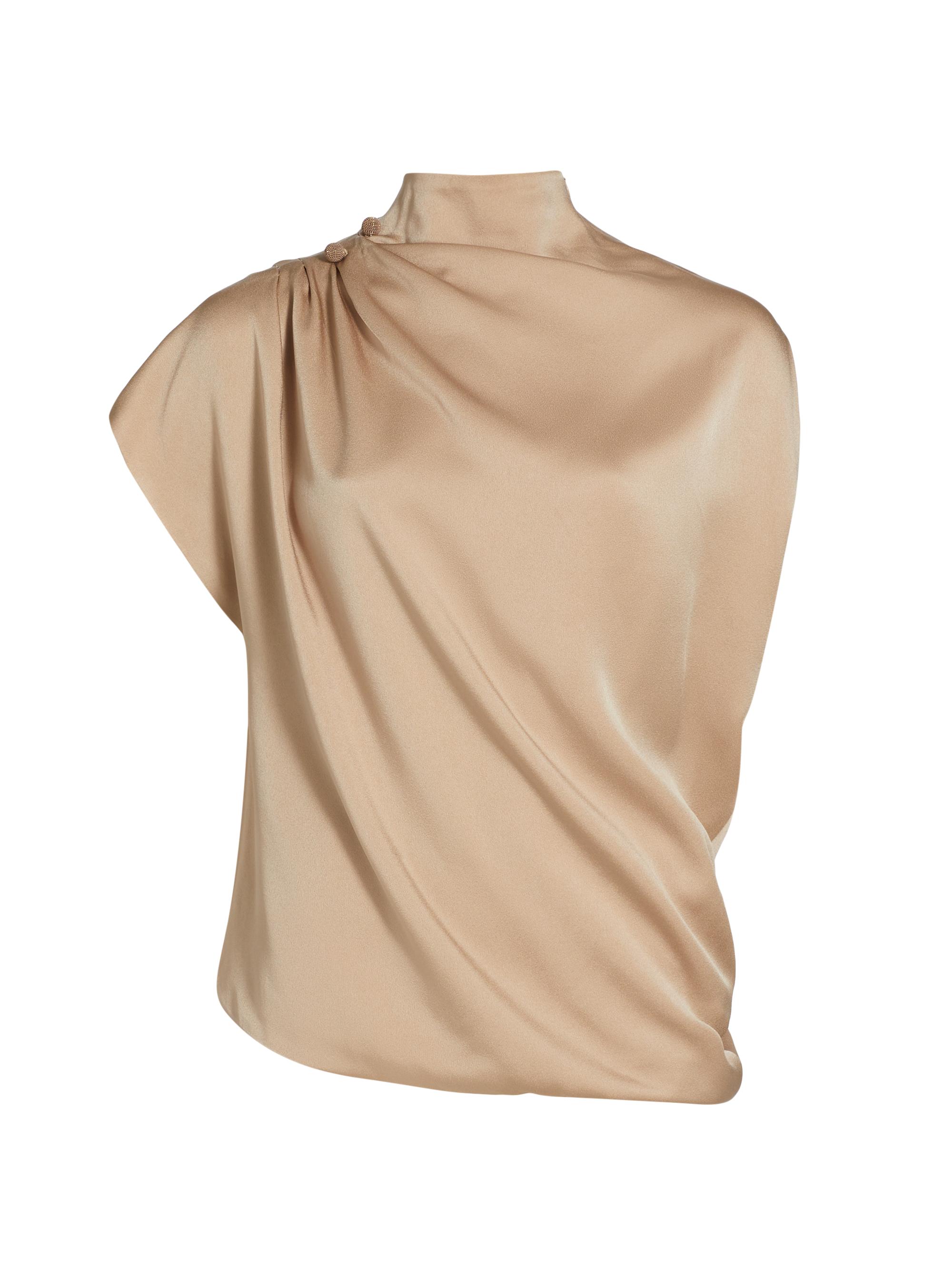 Fabiana Filippi Women's Enver Satin Draped Top - Light Pastel