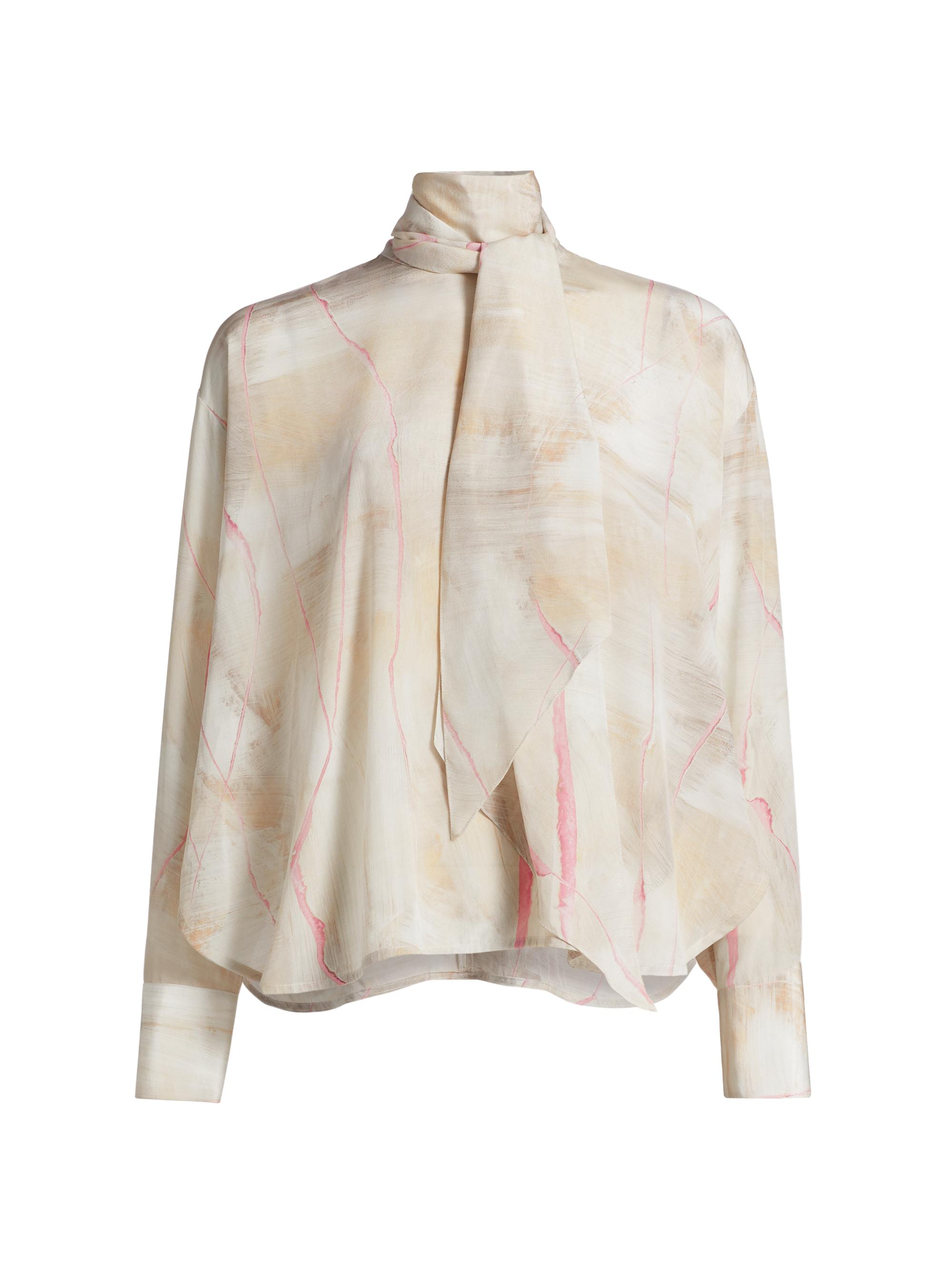 Fabiana Filippi Women's Silk Printed Crepe De Chine Blouse - Natural