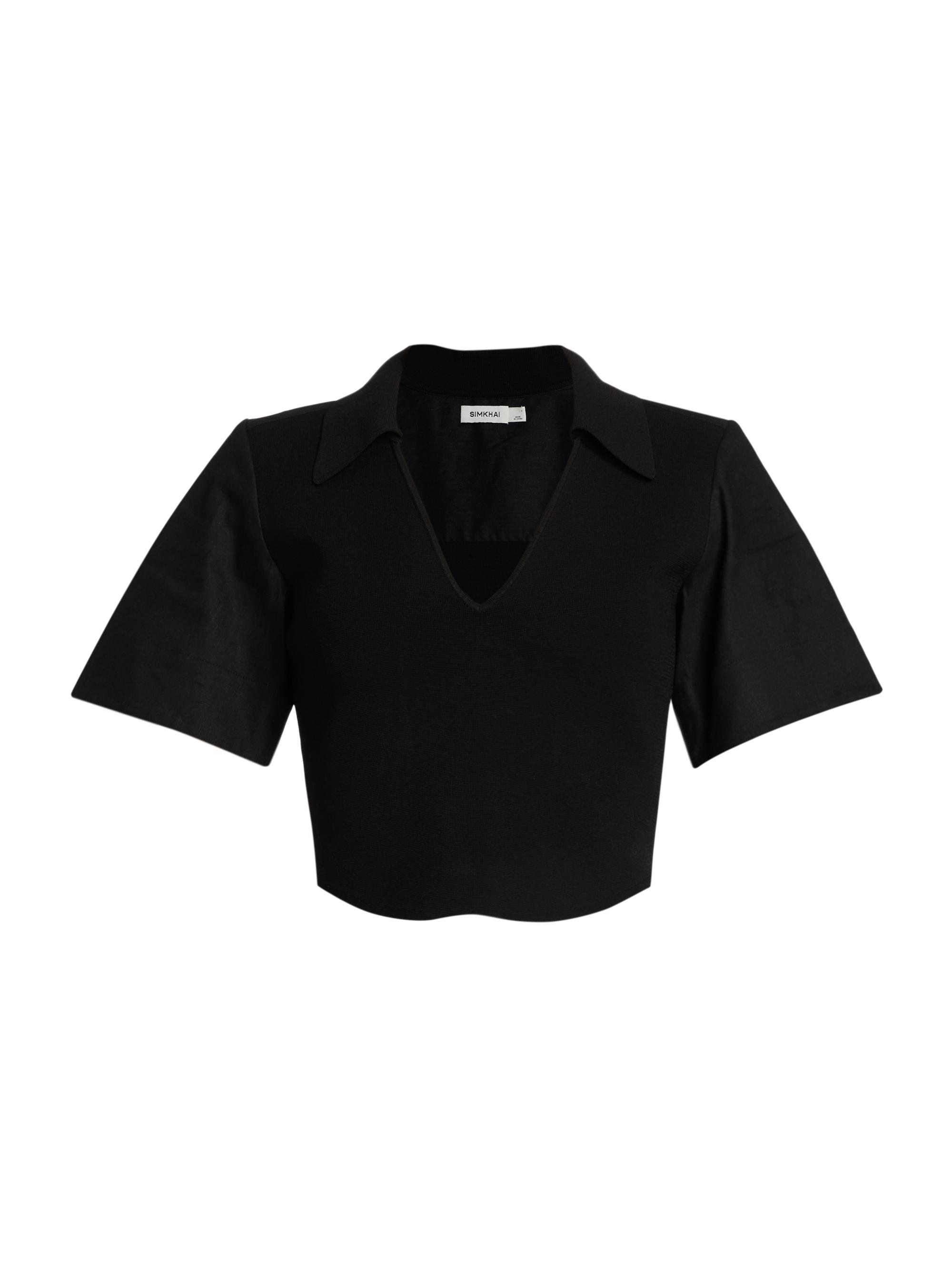 SIMKHAI Lizzie Linen-Blend Short-Sleeve Top | Saks Fifth Avenue