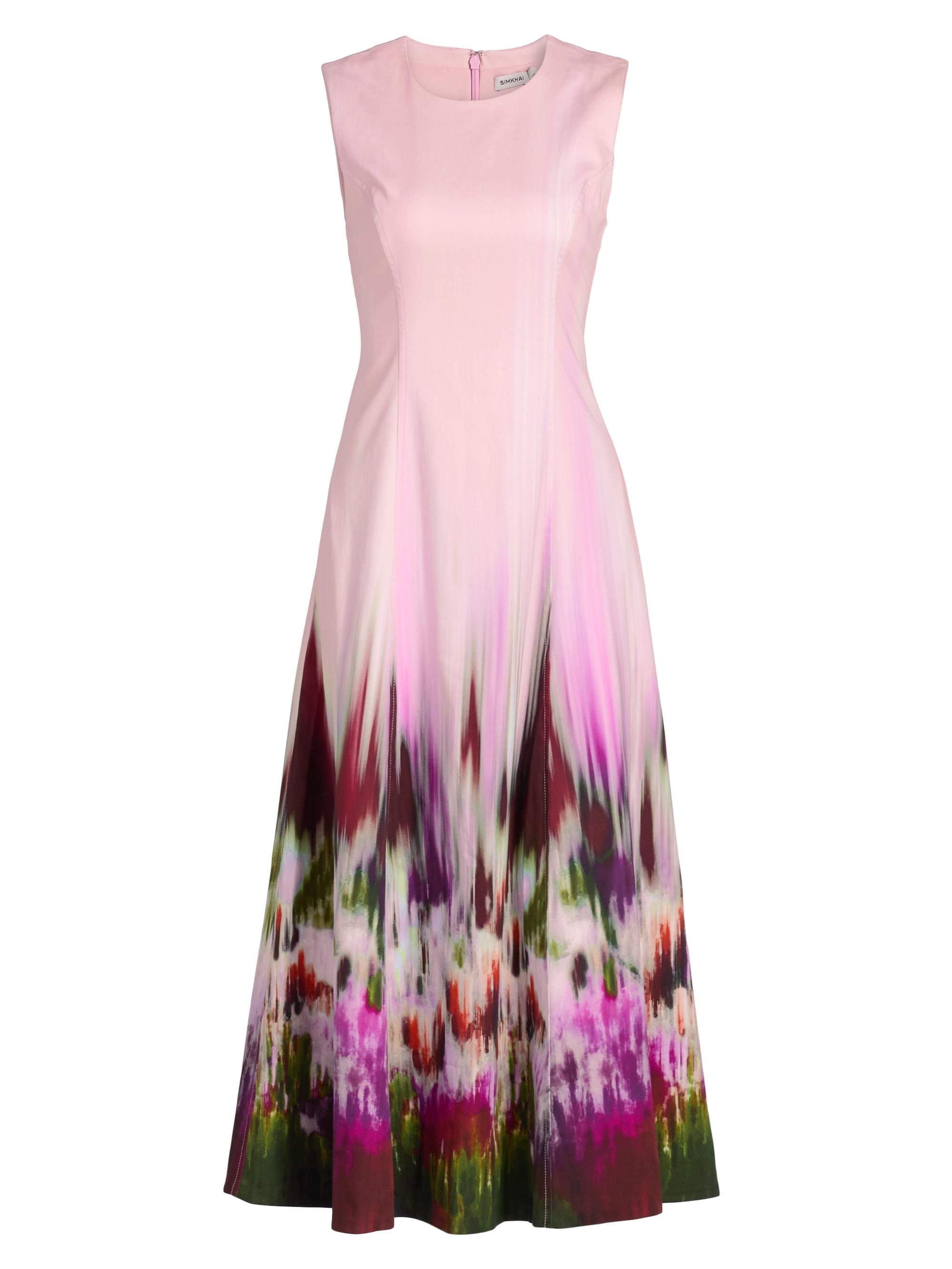 SIMKHAI Women's Magnolia Sleeveless Midi-Dress - Sorbet Motion Blur