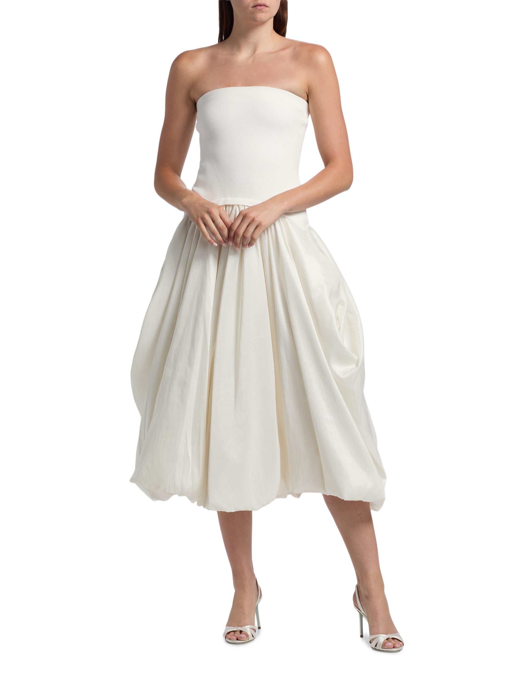 SIMKHAI Izzy Strapless Pickup Midi-Dress | Saks Fifth Avenue