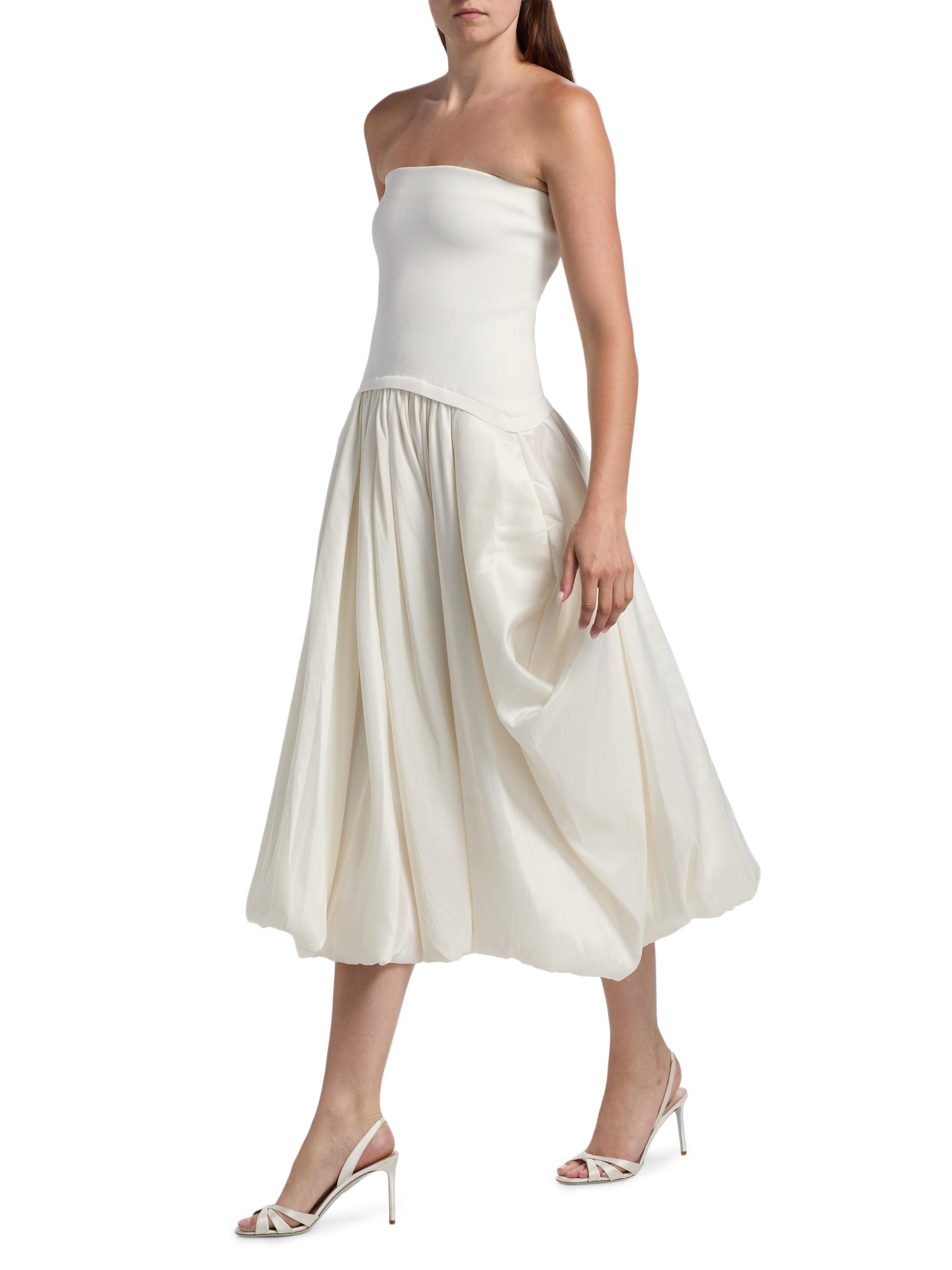 SIMKHAI Izzy Strapless Pickup Midi-Dress | Saks Fifth Avenue
