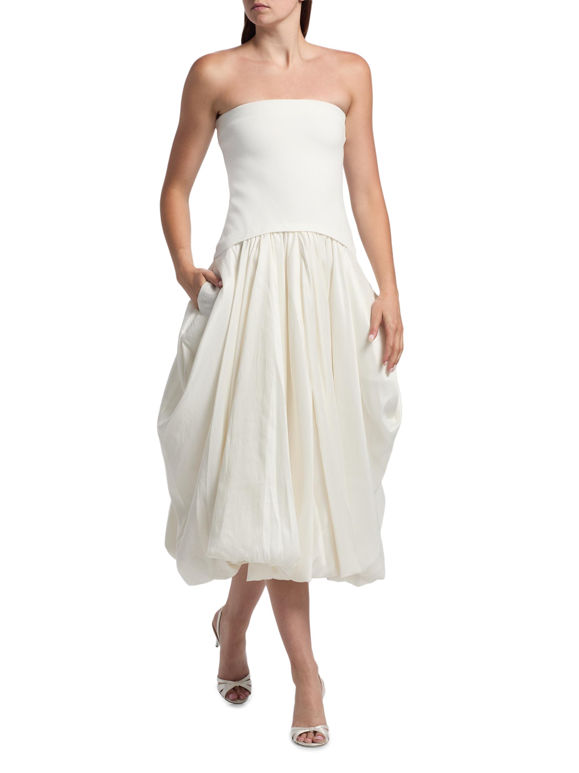 THE SHISHIKUI★ holded topp / white SIMKHAI Izzy Strapless Pickup Midi-Dress | Saks Fifth Avenue