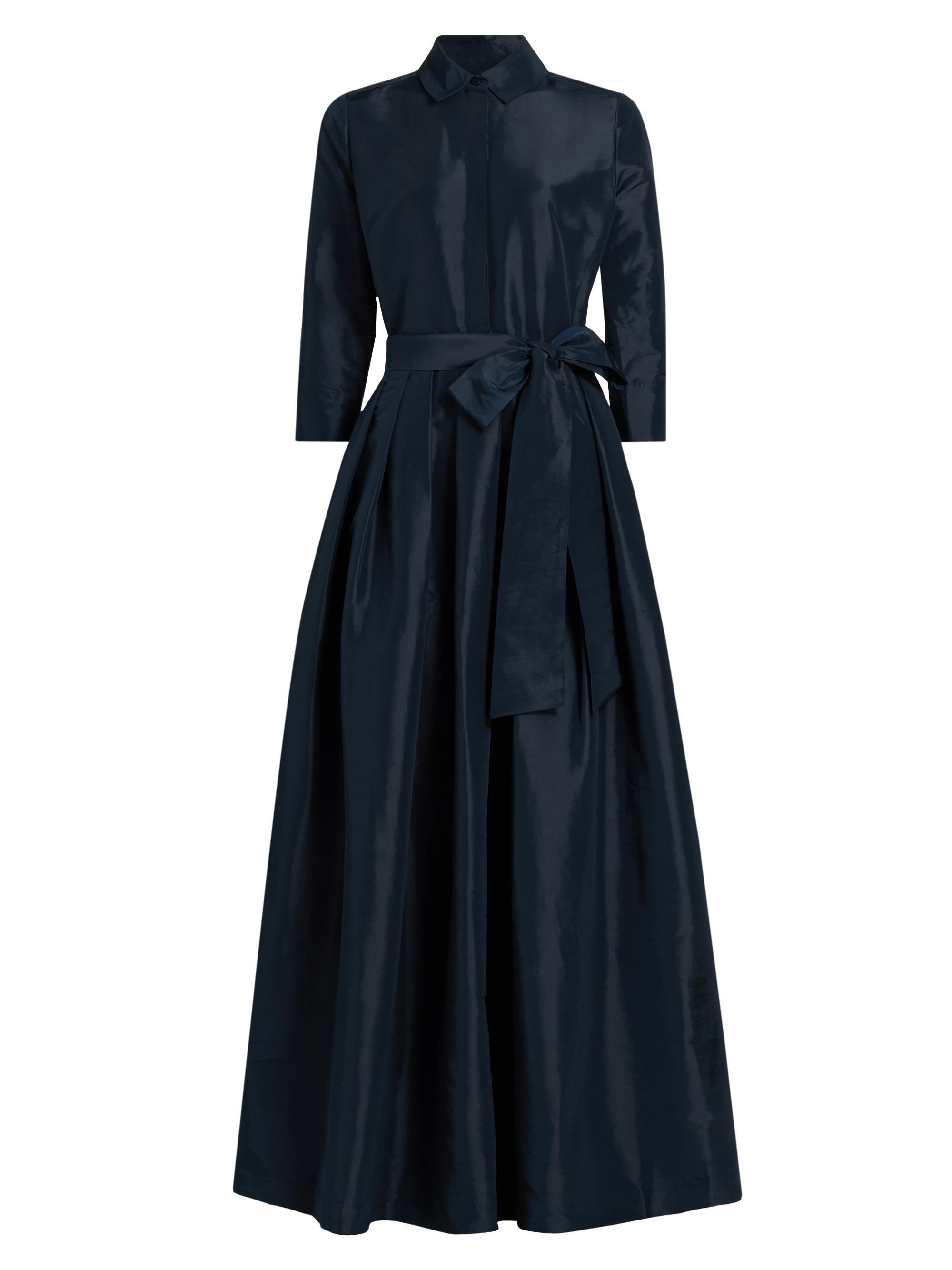 SIMKHAI Women's Julip Tie-Waist Shirtdress-Style Gown - Midnight