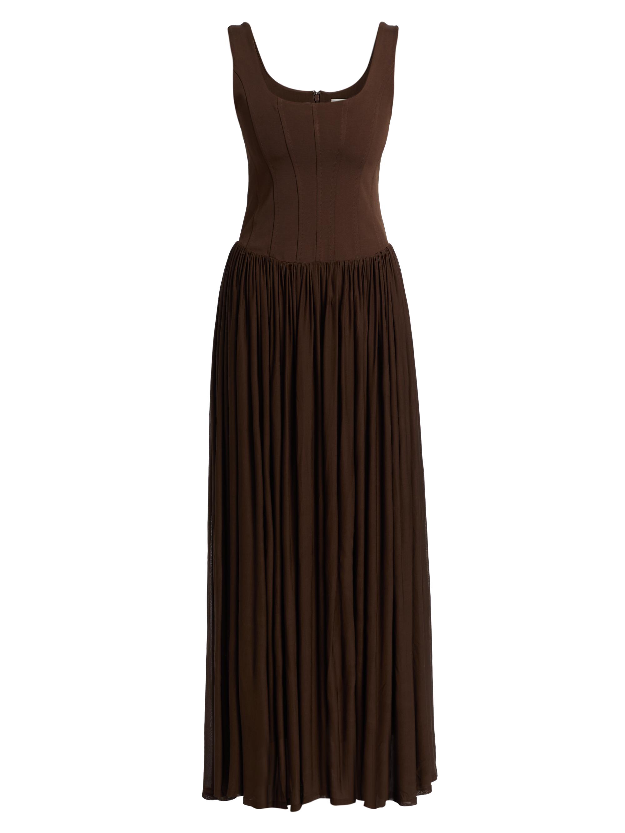 SIMKHAI Women's Jamie Scoopneck Maxi Dress - Cocoa
