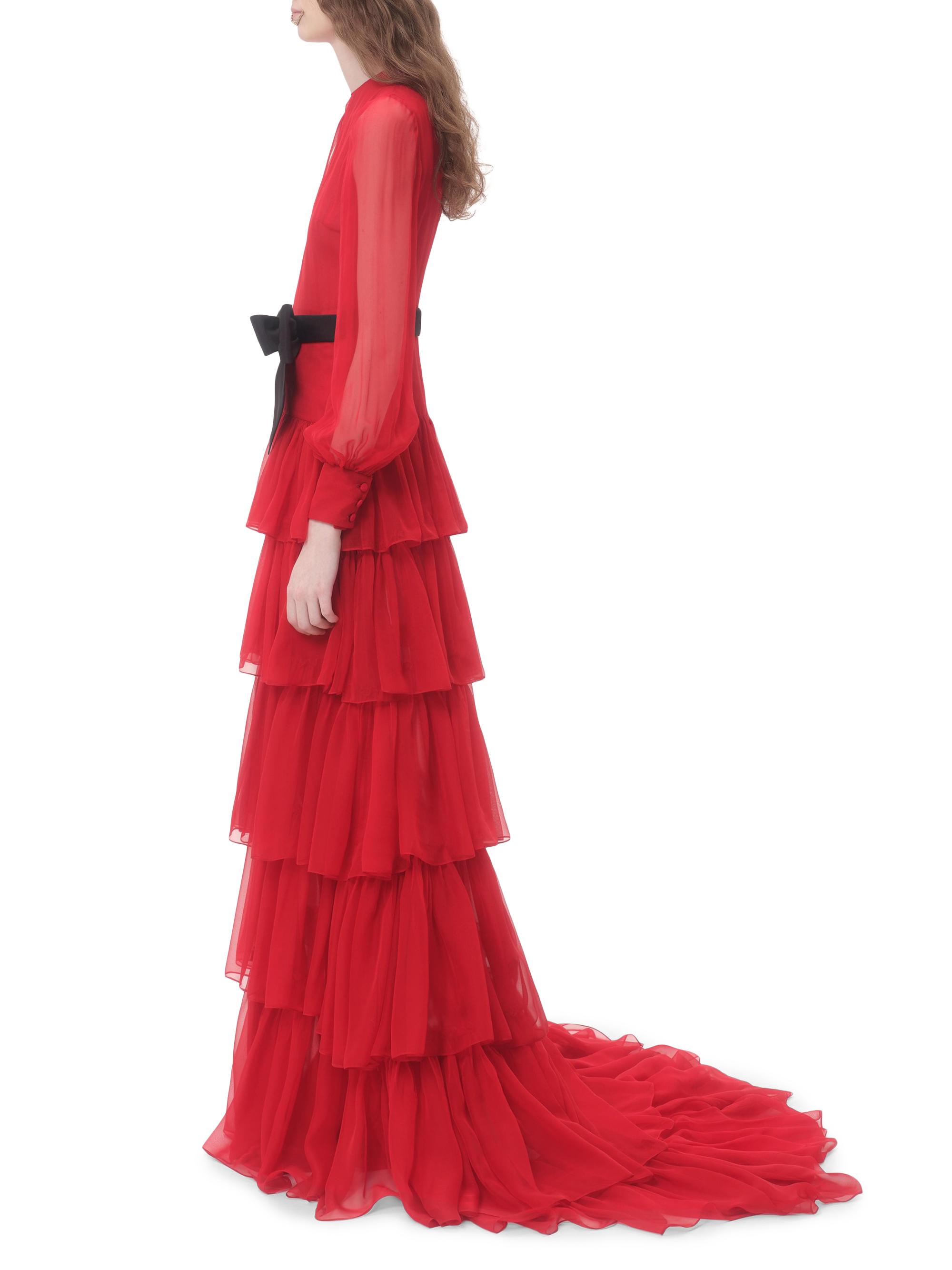 knee length dresses for ladies Double-georgette evening dress