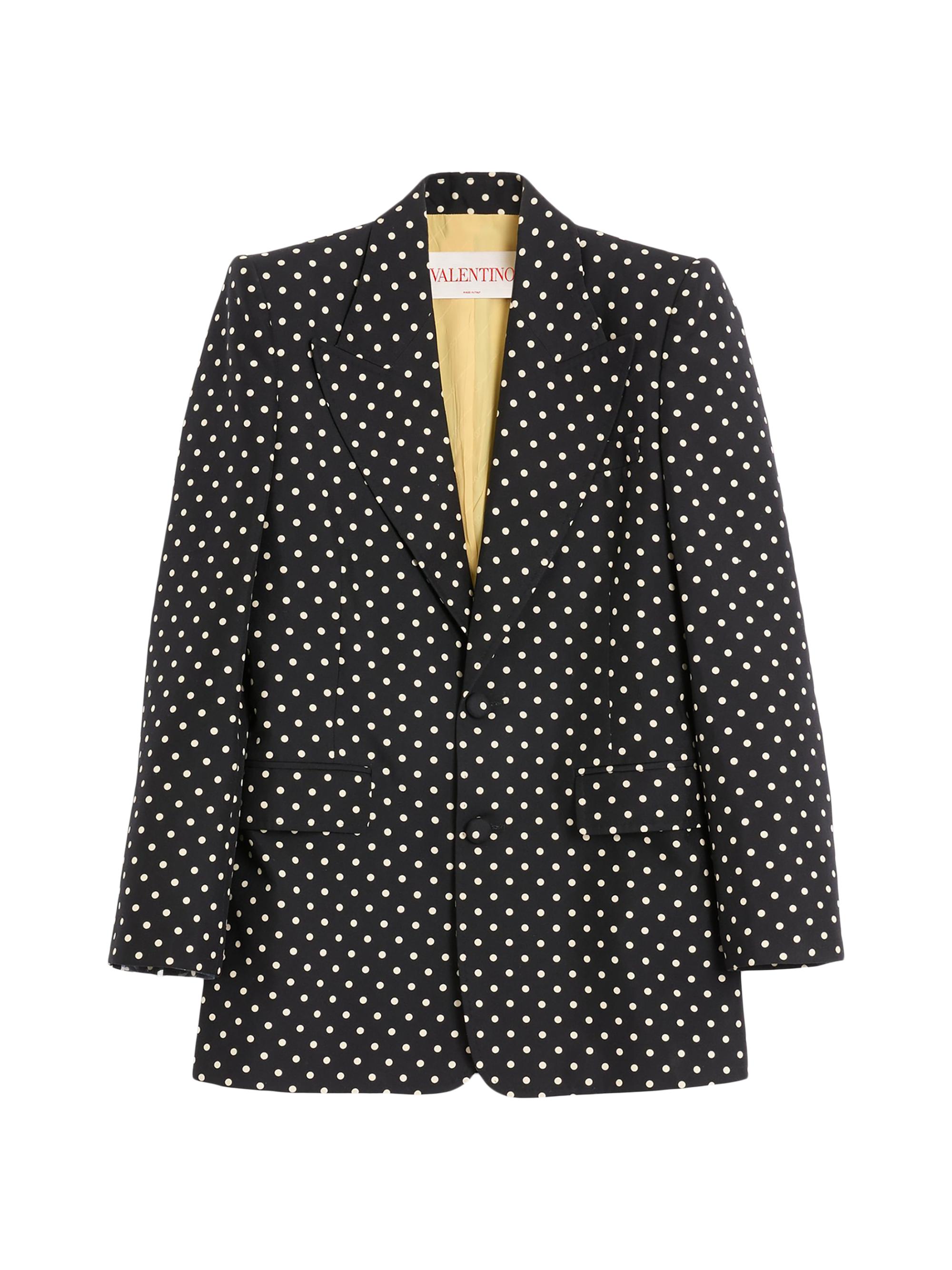 Valentino Garavani Single-Breasted Wool Jacket with Check Pattern