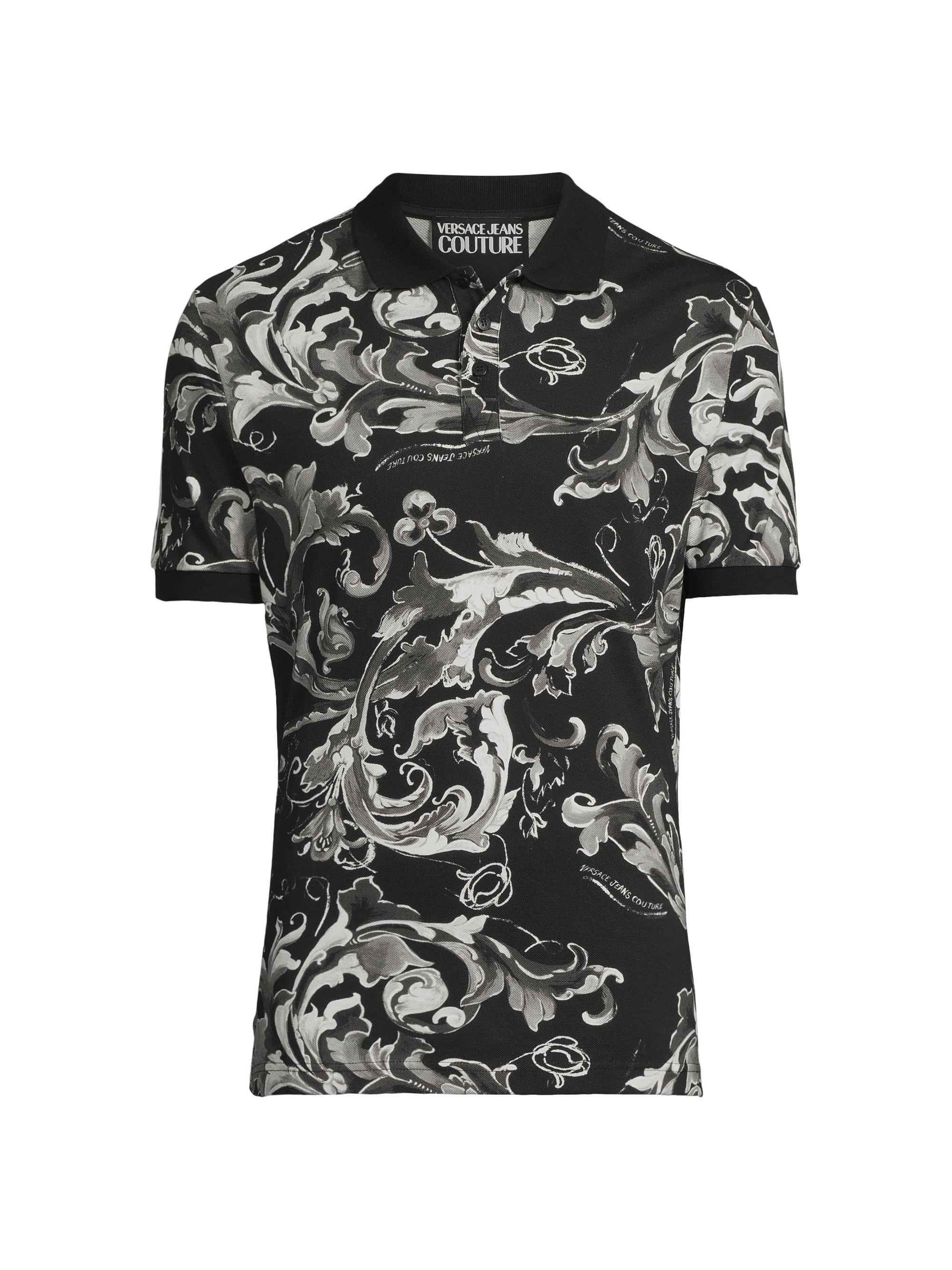 Versace Jeans Couture Men's Filligree Polo T-Shirt - Black