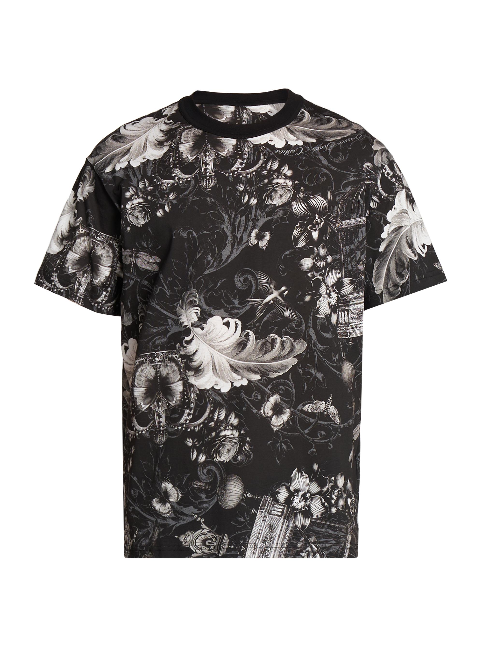 Versace Jeans Couture Men's Monochromatic Barocco Crewneck T-Shirt - Black Graphite