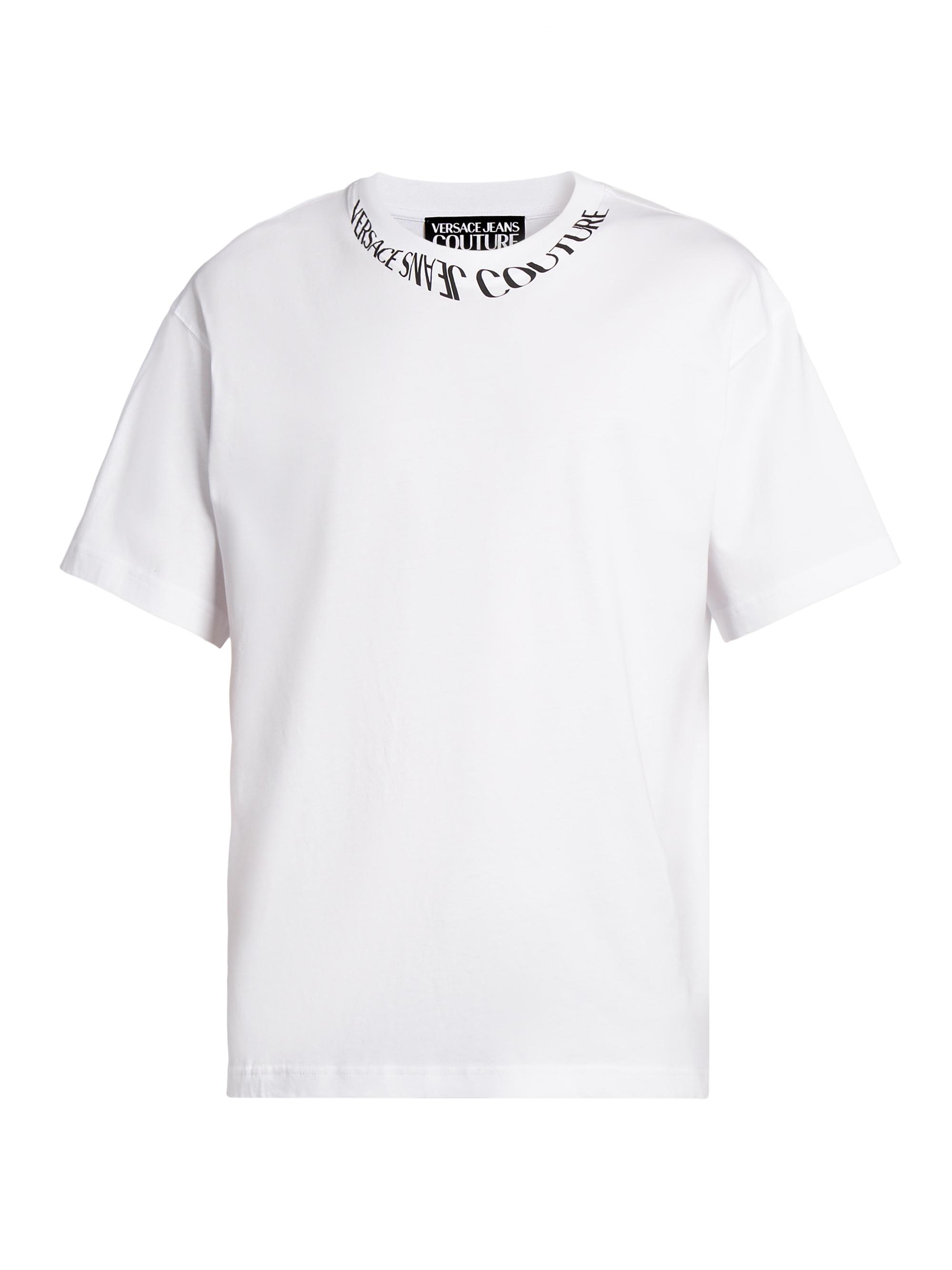 Versace Jeans Couture Men's Warped Logo Crewneck T-Shirt - White