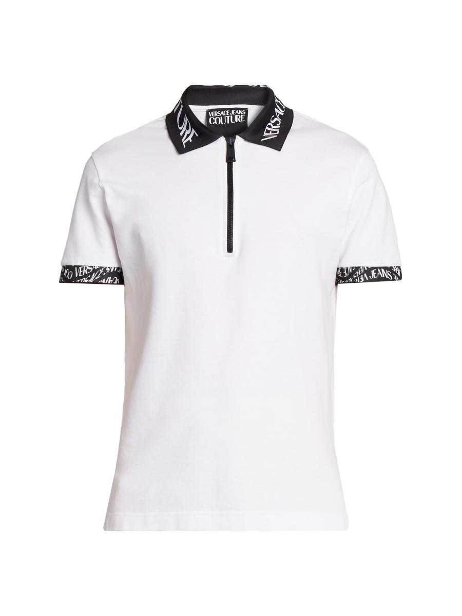 VERSACE Jeans Coutureジップアップシャツ　S Versace Jeans Couture Logo Trim Half-Zip Polo Shirt | Saks Fifth