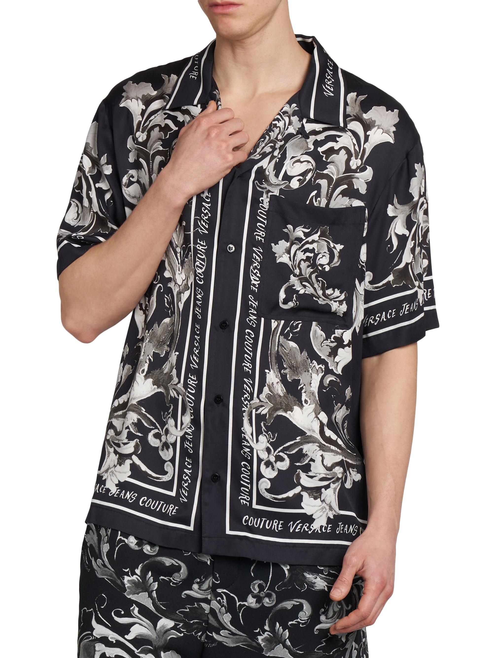 Versace Jeans Couture Monochromatic Barocco Logo Short-Sleeve